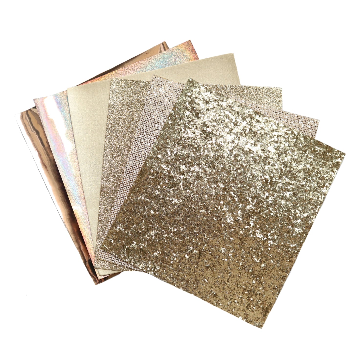 GOLD COLORS SYNTHETIC LEATHER FAUX LEATHER FABRIC 20X22 CM 6 PCS SET - Luxy Kraft