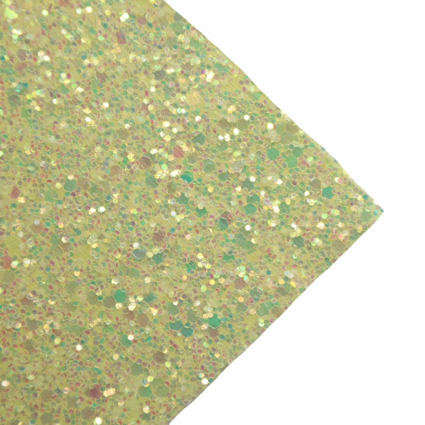 CHUNKY GLITTER FABRIC BABY YELLOW (FAUX LEATHER) 1 PCS - Luxy Kraft