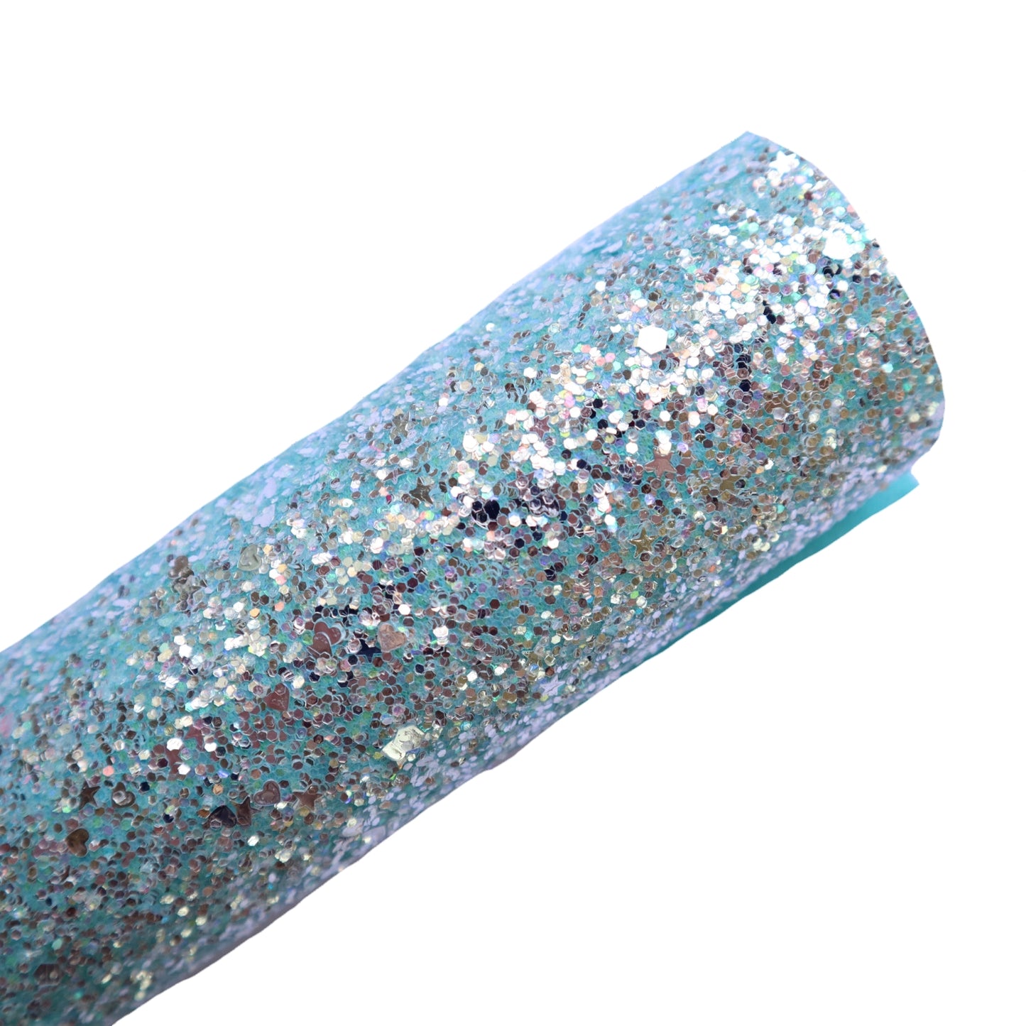 CHUNKY GLITTER FABRIC PALE BLUE (FAUX LEATHER) 1 PCS - Luxy Kraft