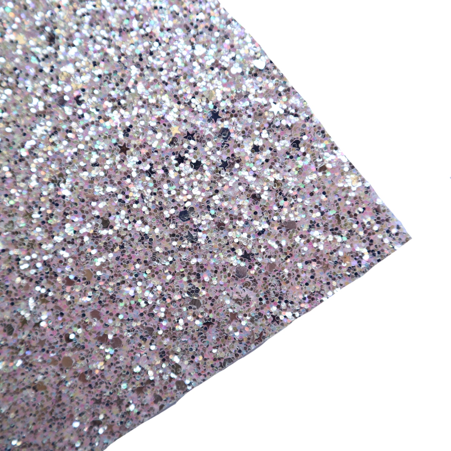 CHUNKY GLITTER FABRIC PALE PINK (FAUX LEATHER) 1 PCS - Luxy Kraft