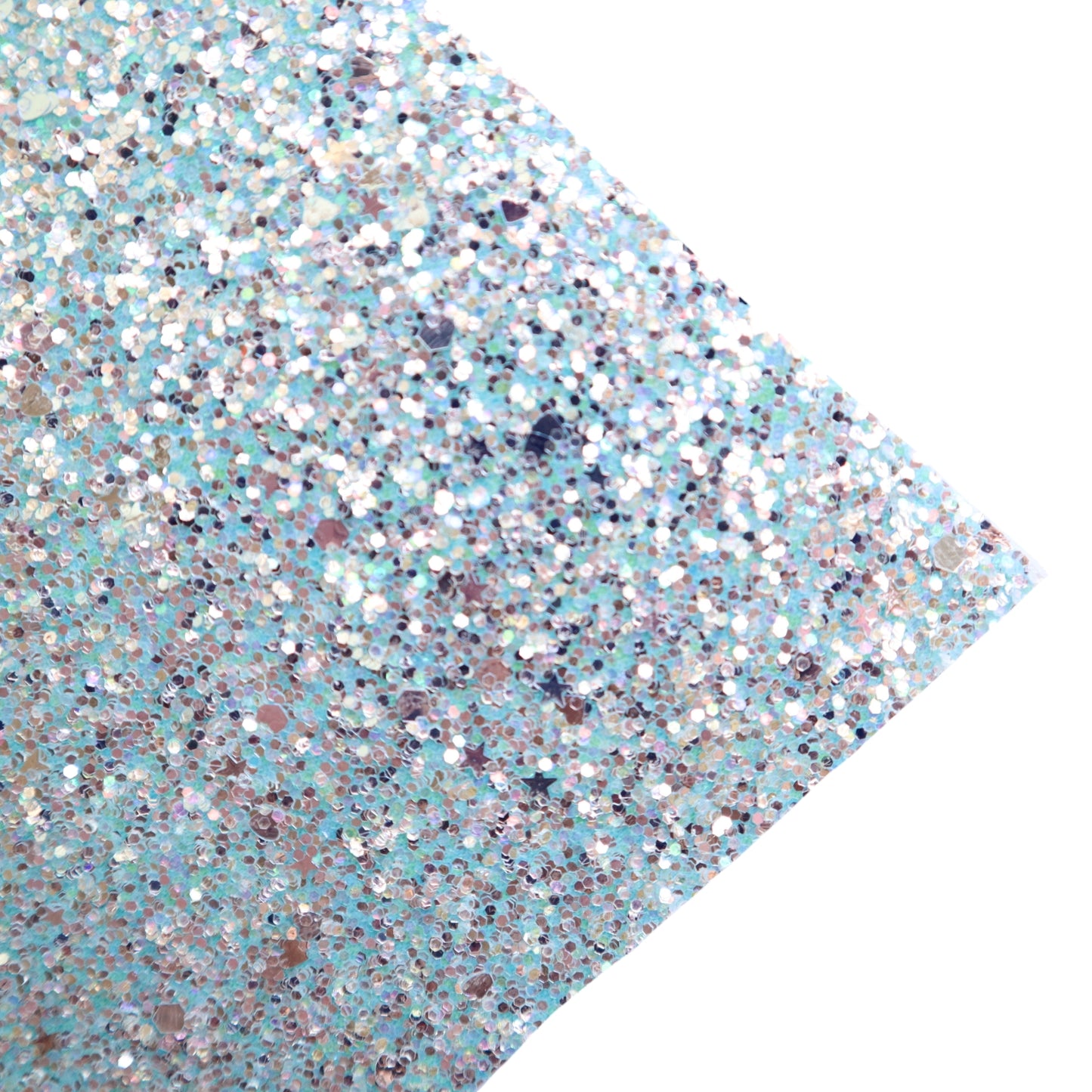 CHUNKY GLITTER FABRIC PALE BLUE (FAUX LEATHER) 1 PCS - Luxy Kraft