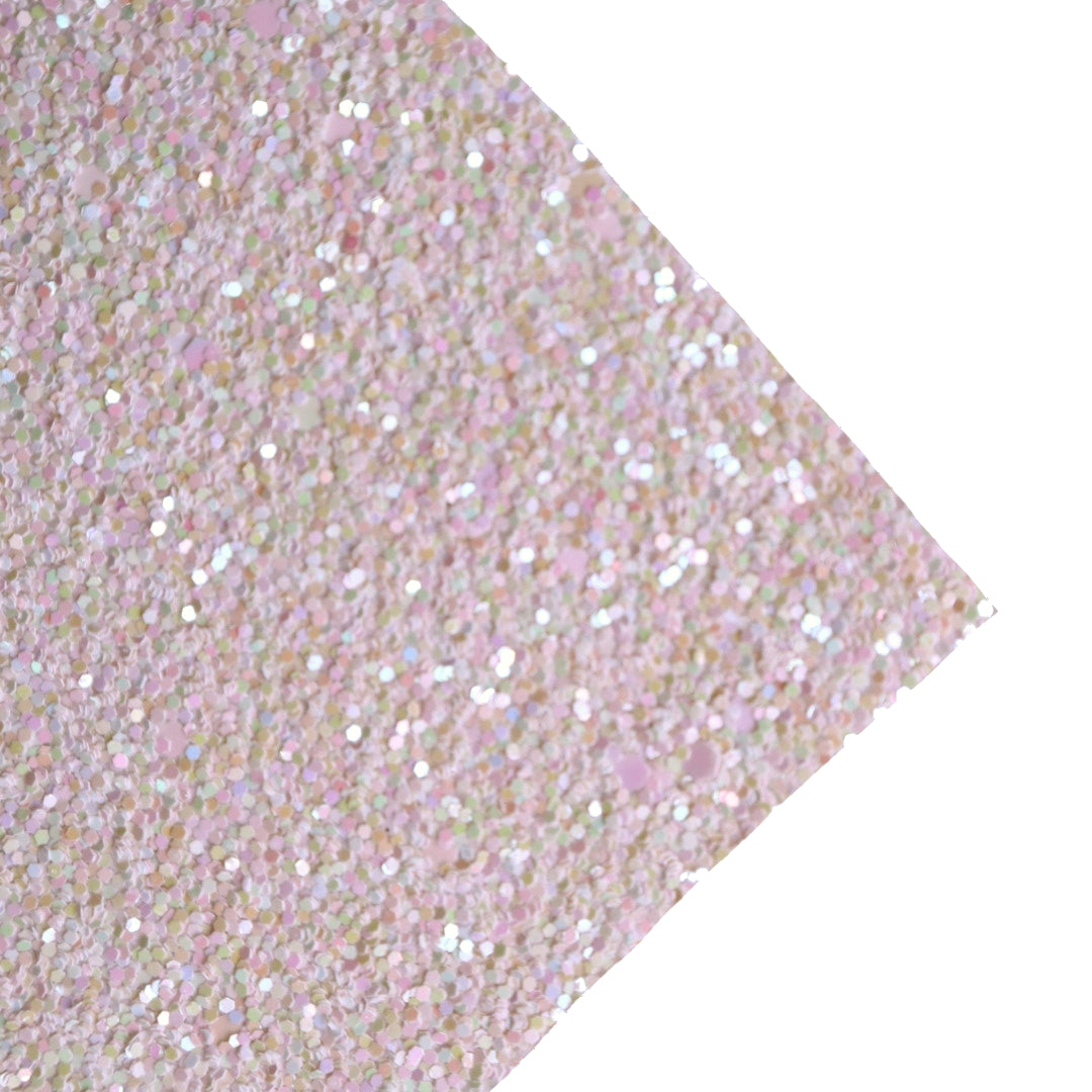 CHUNKY GLITTER FABRIC PINK PEACH (FAUX LEATHER) 1 PCS - Luxy Kraft