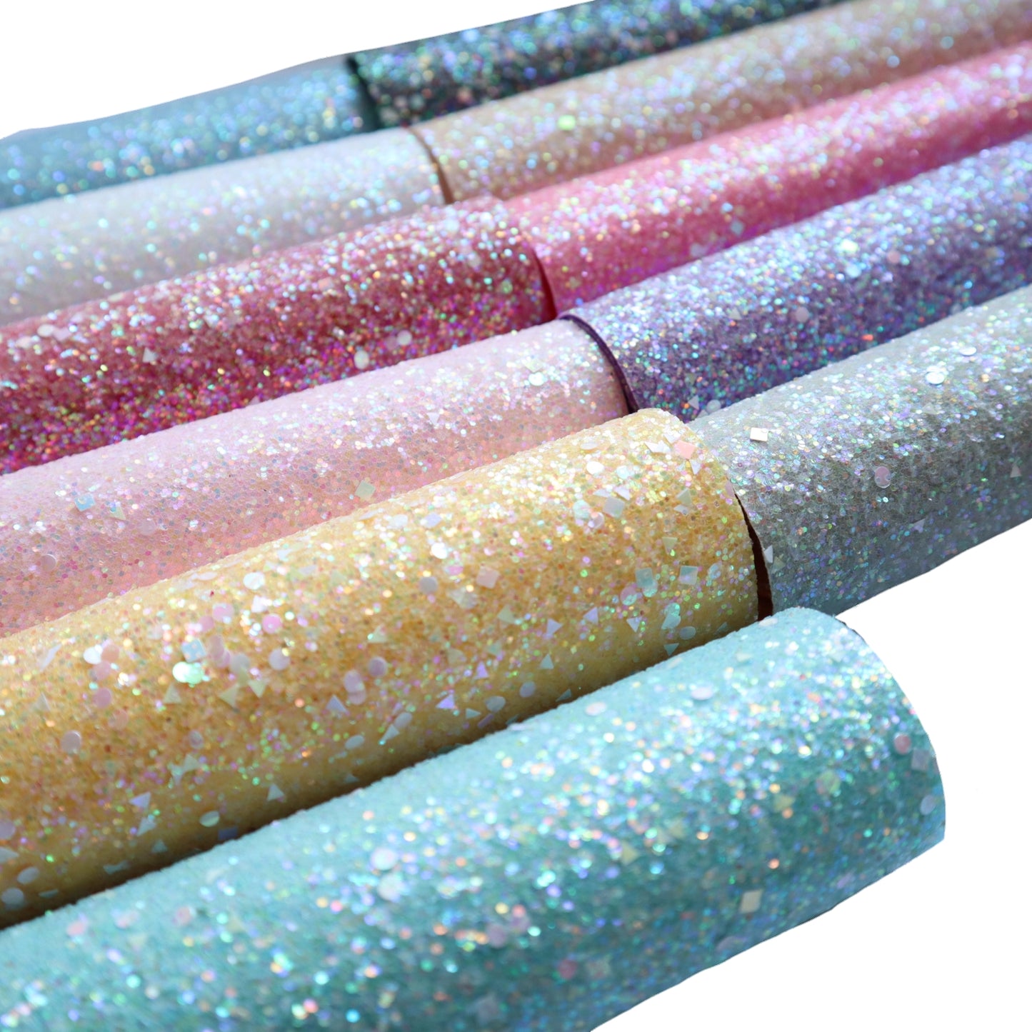 CHUNKY GLITTER FABRIC BABY PINK "GEOMETRY" (FAUX LEATHER) 1 PCS - Luxy Kraft