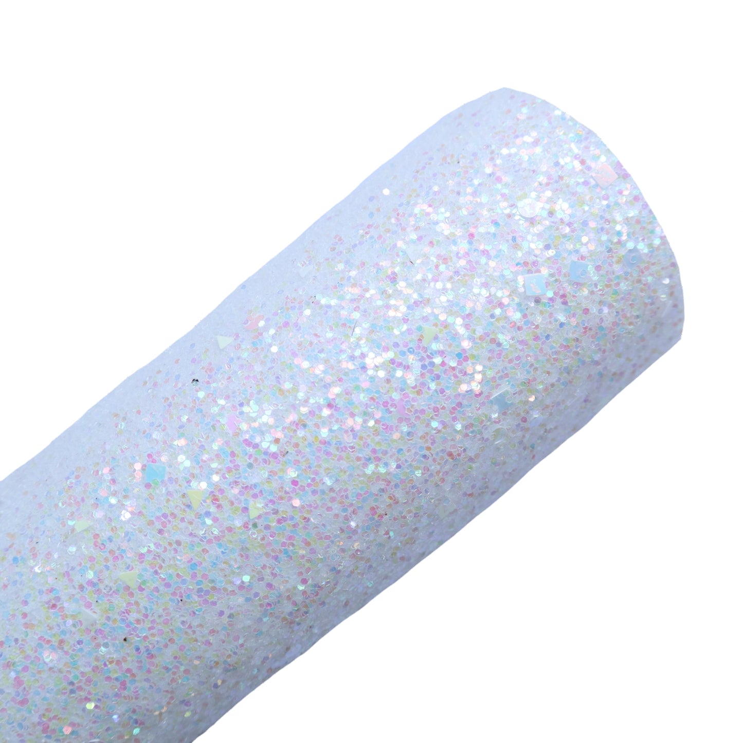 CHUNKY GLITTER FABRIC WHITE "GEOMETRY" (FAUX LEATHER) 1 PCS - Luxy Kraft
