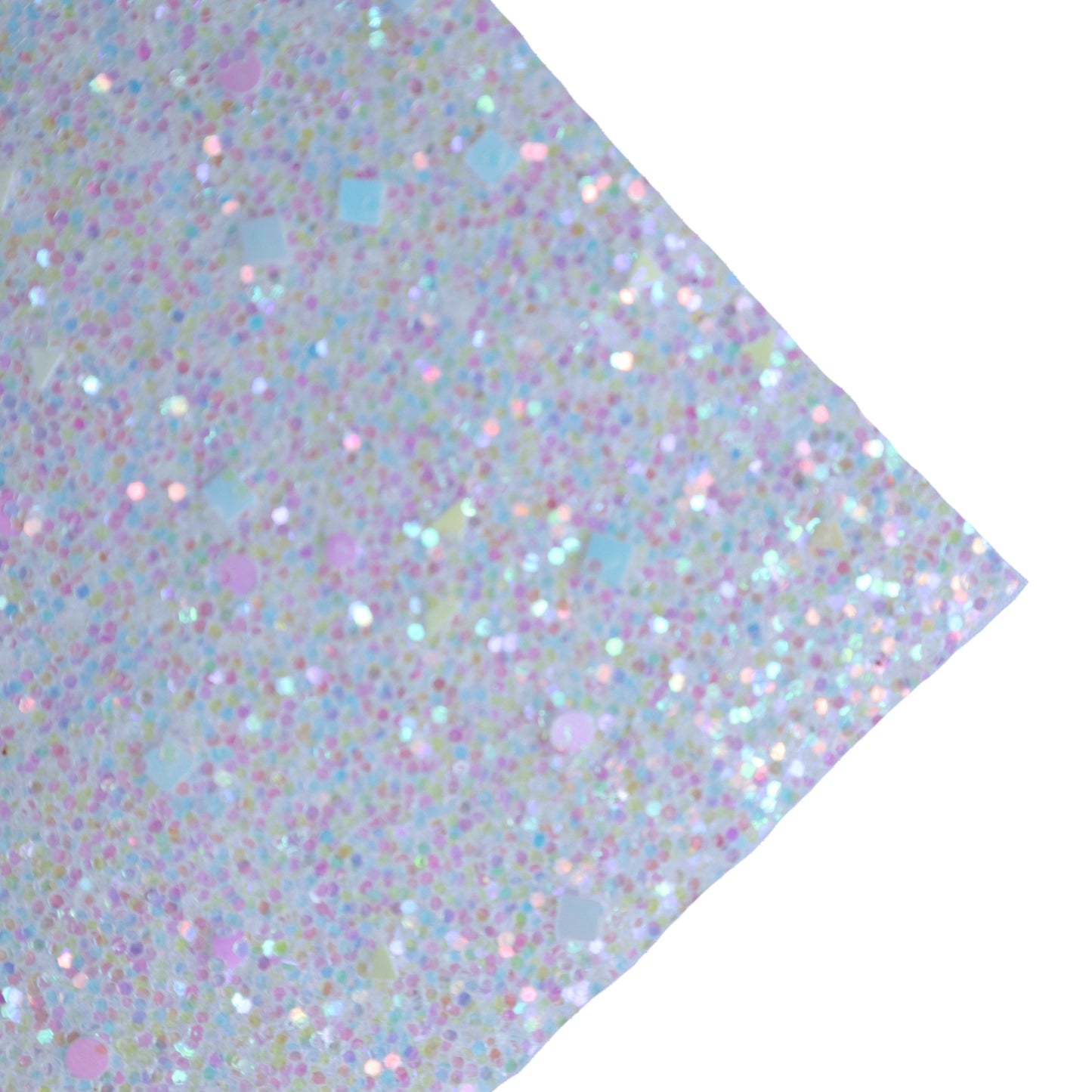 CHUNKY GLITTER FABRIC WHITE "GEOMETRY" (FAUX LEATHER) 1 PCS - Luxy Kraft