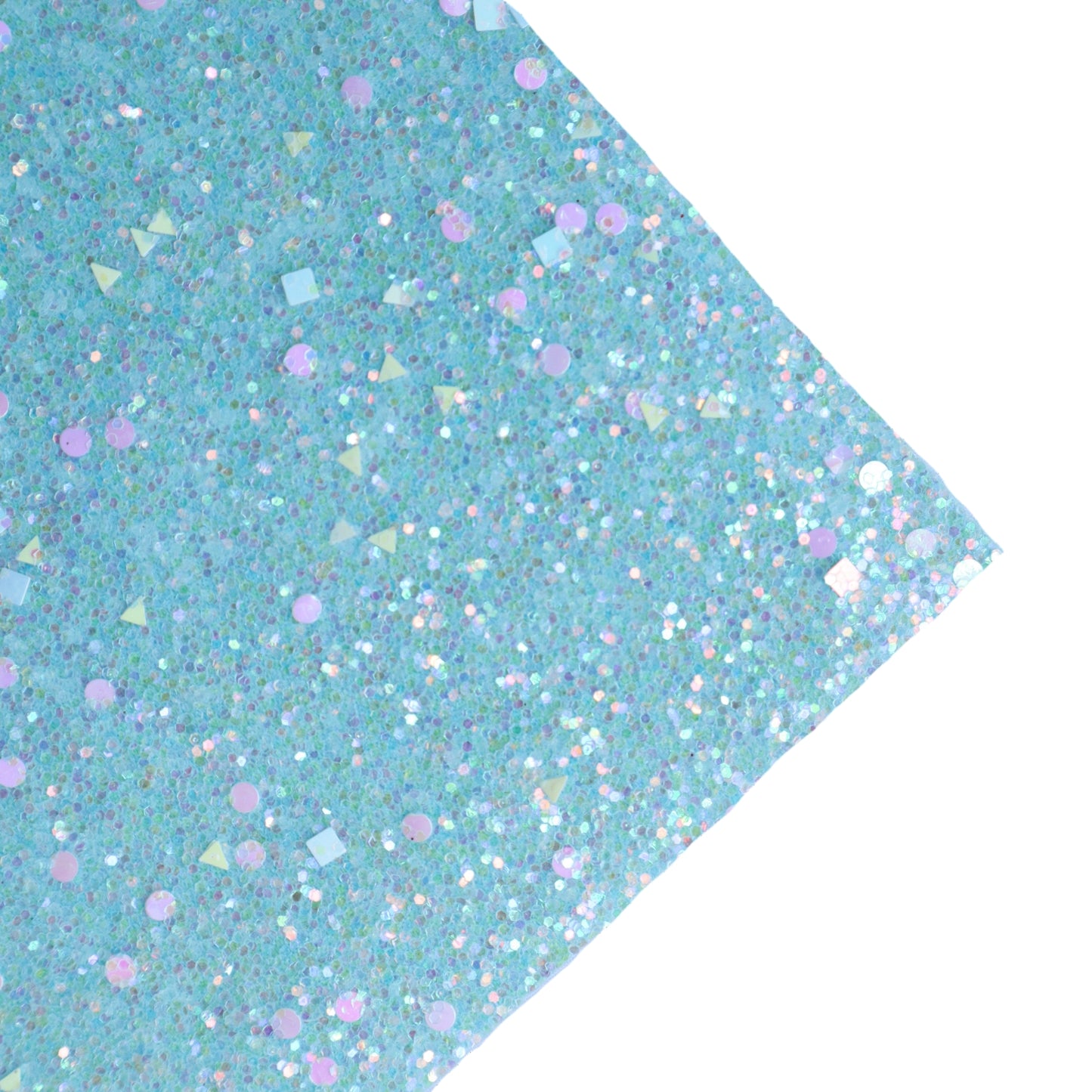CHUNKY GLITTER FABRIC AQUAMARINE "GEOMETRY" (FAUX LEATHER) 1 PCS - Luxy Kraft