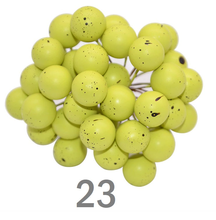BERRIES STAMEN METALLIC, GLOSSY, GLITTER, MATTE POLKA 50 PCS 12 MM - Luxy Kraft
