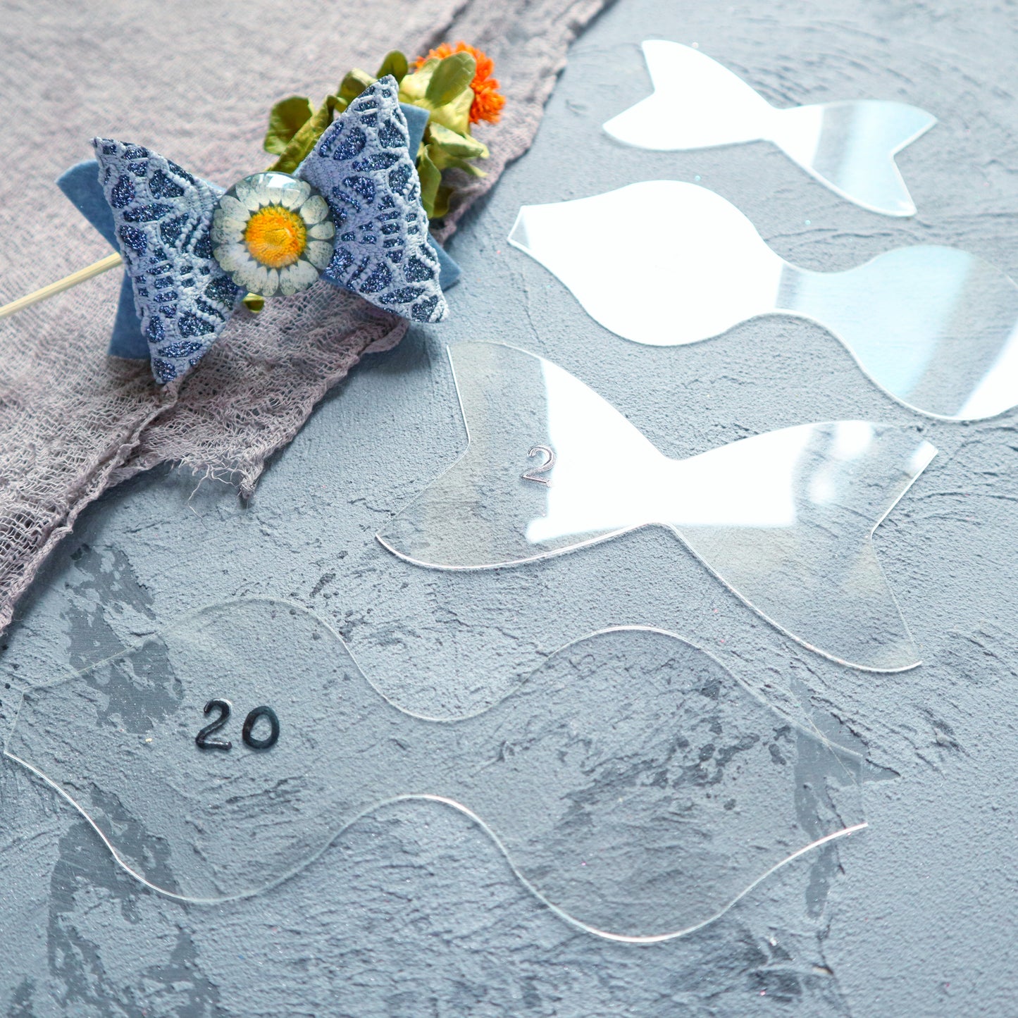 BOW MAKING PLASTIC TEMPLATES N-20 SET OF 4 PCS - Luxy Kraft