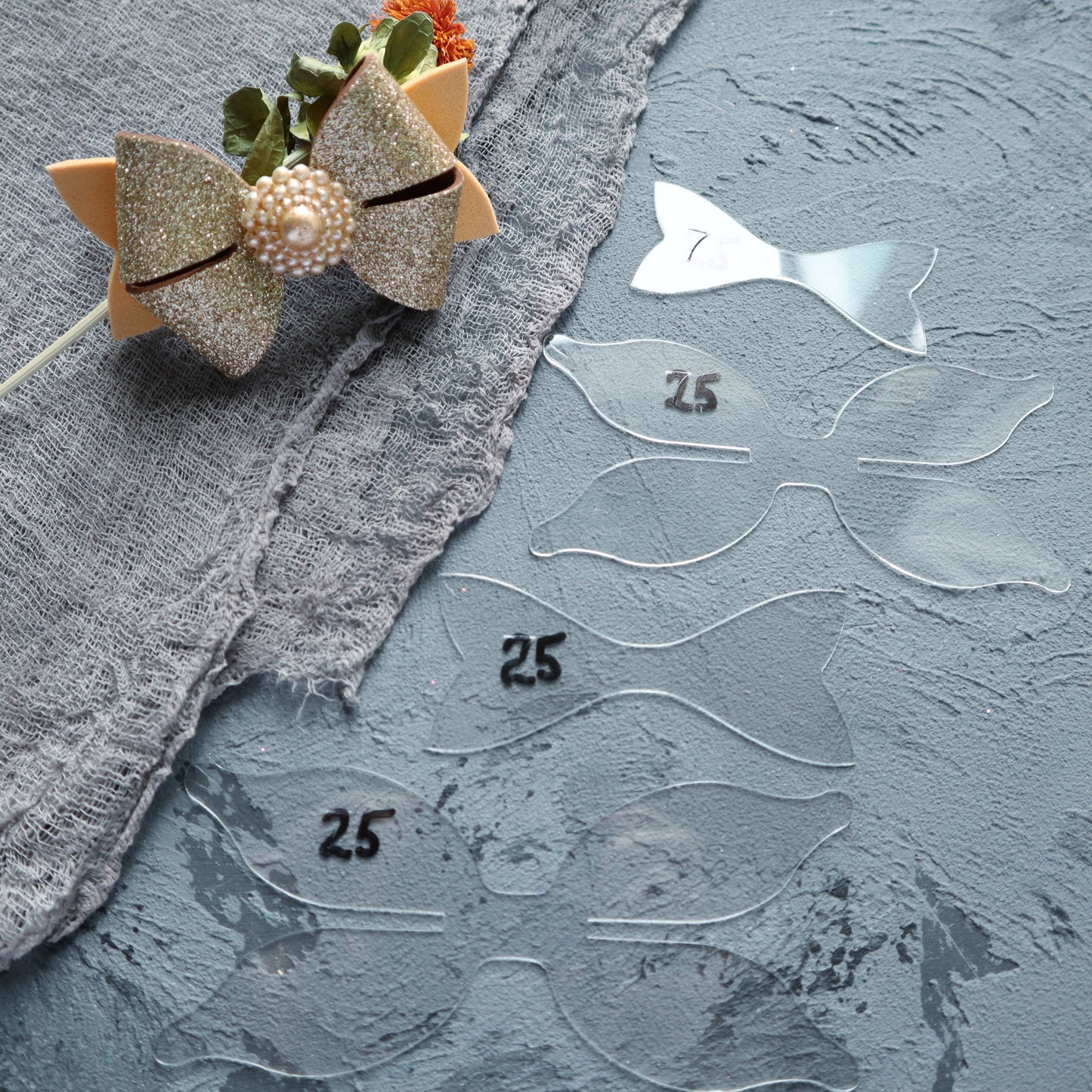 BOW MAKING PLASTIC TEMPLATES N-25 SET OF 4 PCS - Luxy Kraft