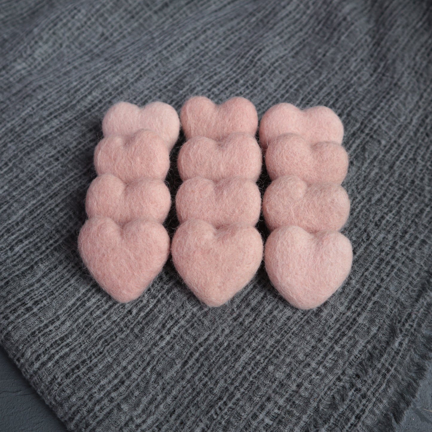 Wool needle felt heart blanks 4.5 cm - Luxy Kraft
