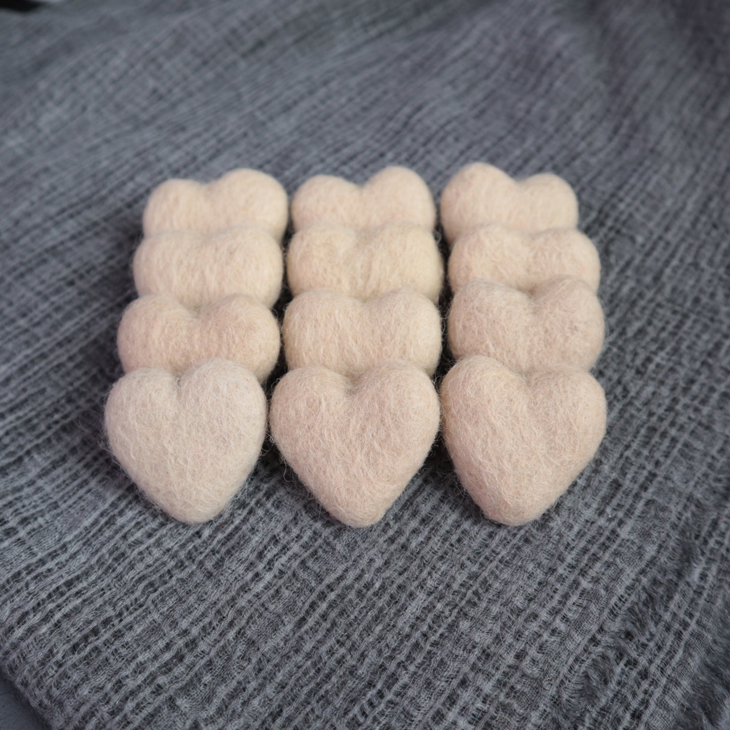 Wool needle felt heart blanks 4.5 cm - Luxy Kraft