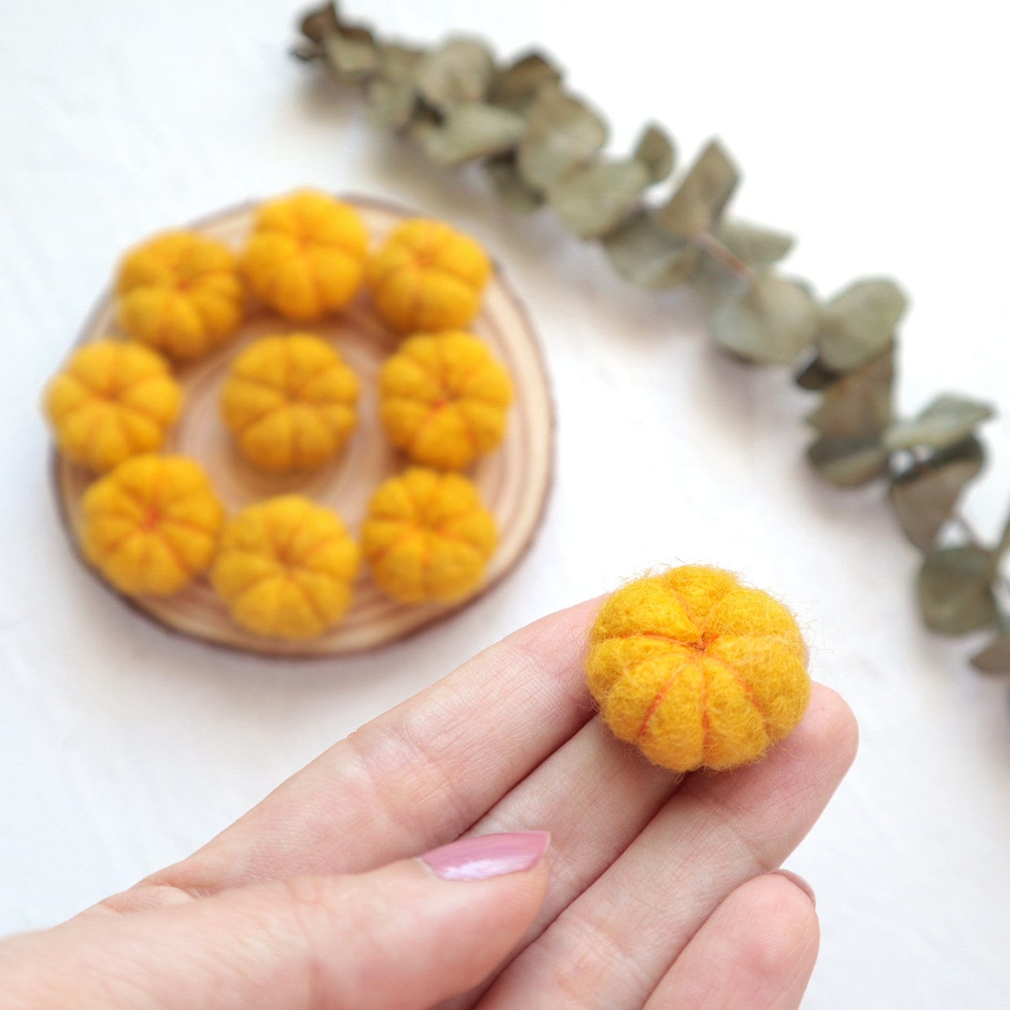 100% Wool needle felt Pumkin vegetables 1 pcs - Luxy Kraft