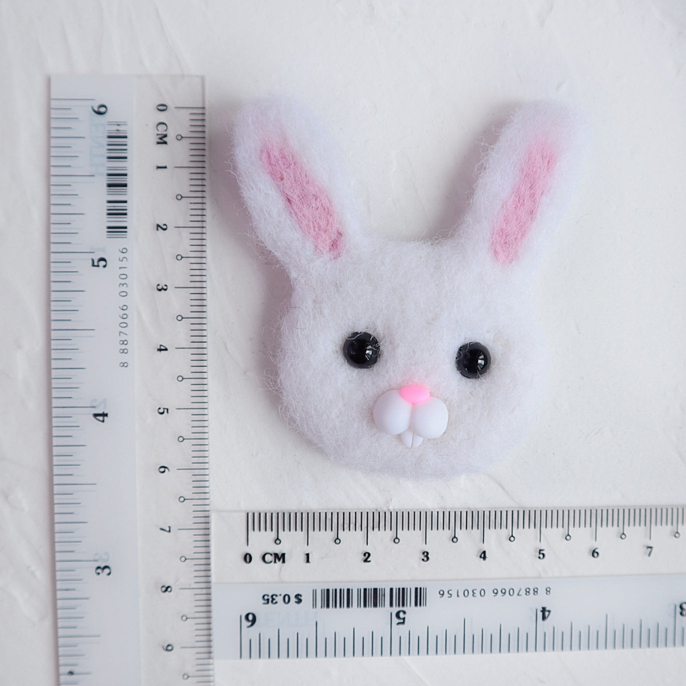 100% Wool needle felt Bunny Rabbit forest animal 4.5 cm - Luxy Kraft