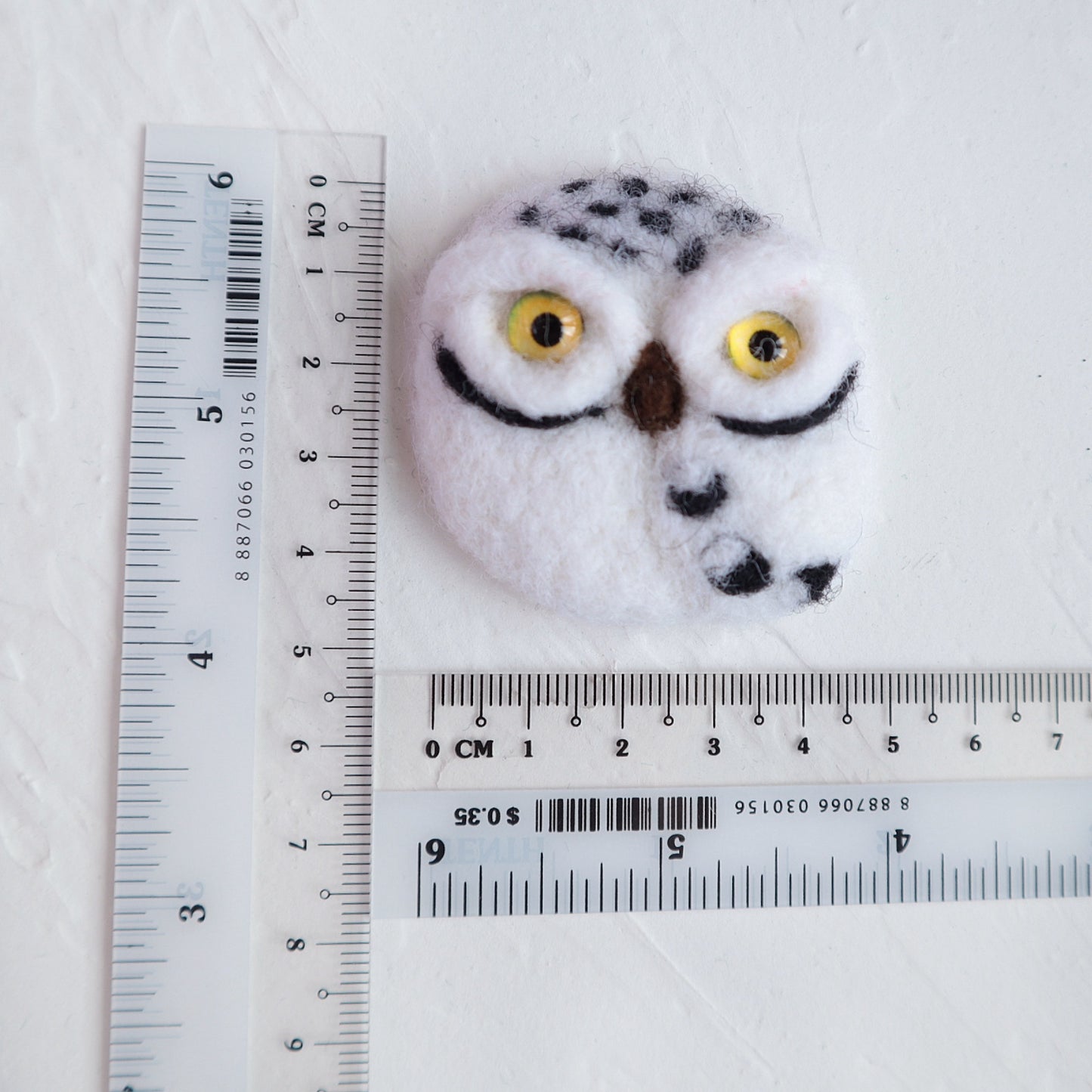 100% Wool needle felt Owl forest animals 5 cm - Luxy Kraft
