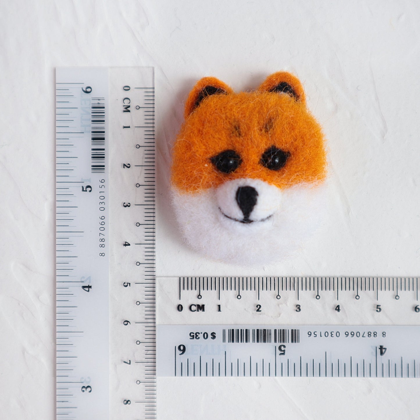100% Wool needle felt Orange Fox Forest Animals 3.7 cm - Luxy Kraft