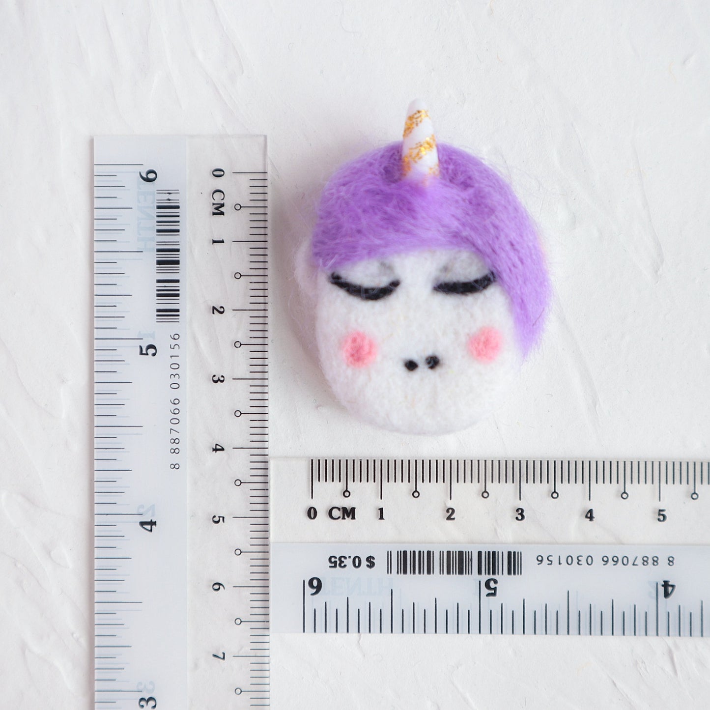 100% Wool needle felt Unicorn 3.5 cm - Luxy Kraft