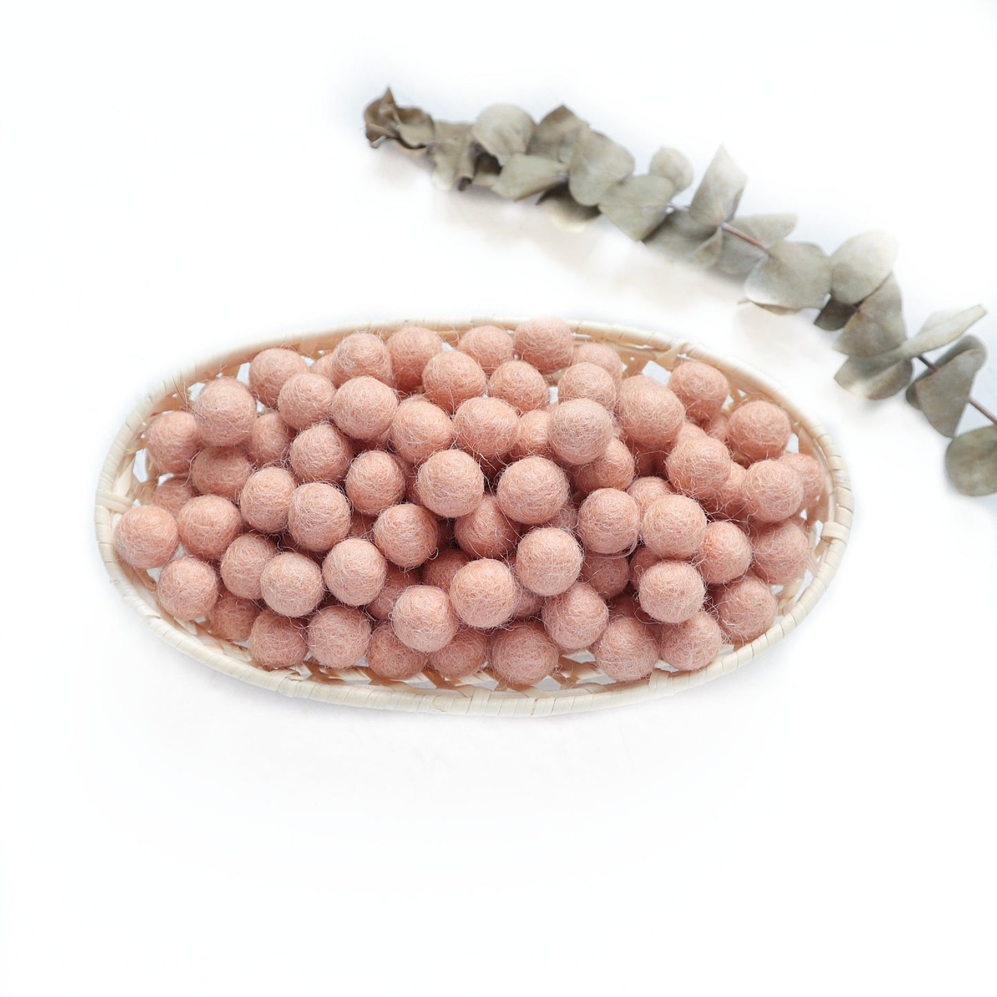 1 cm 100 pcs Pink Peach Felt Pom Poms Felt Balls for making garland, Felt flowers - Luxy Kraft