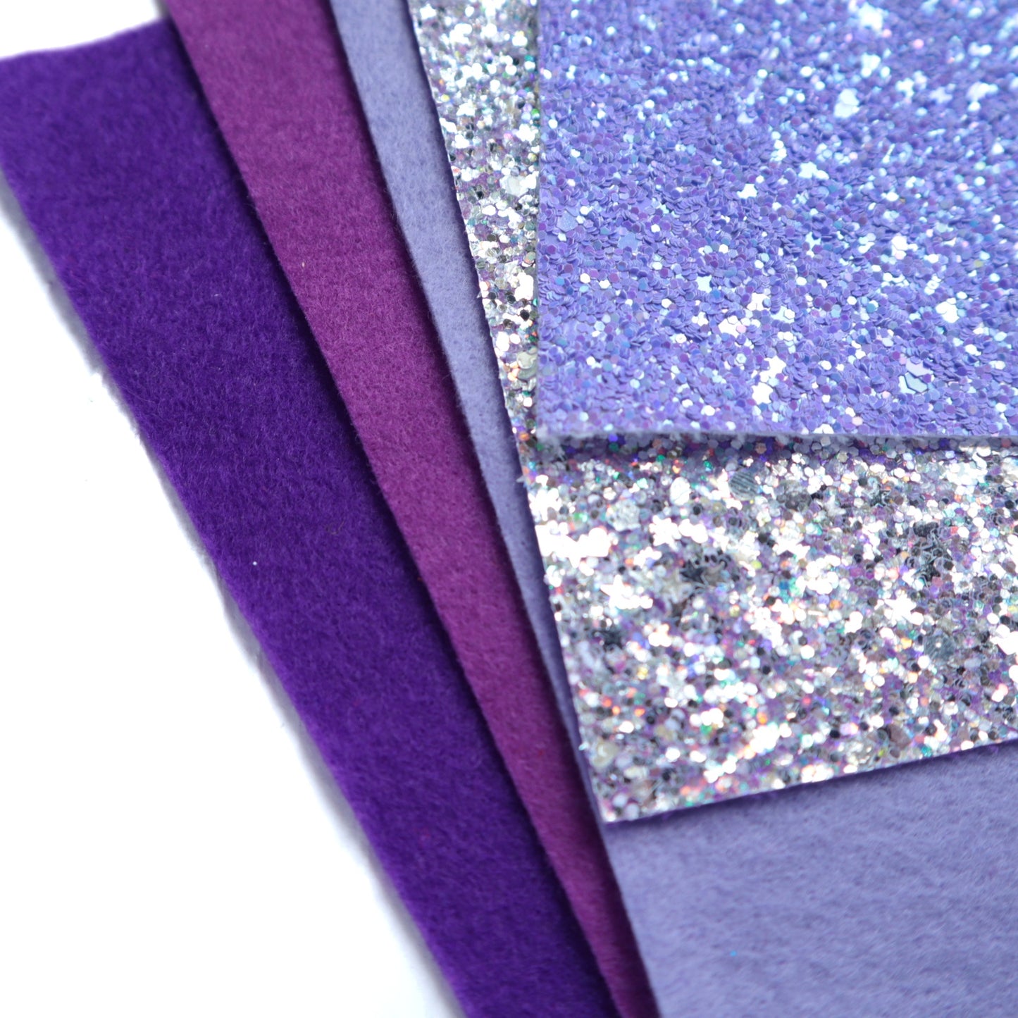 LILAC SYNTHETIC LEATHER FAUX LEATHER FABRIC AND FELT 20X30 CM 5 PCS SET - Luxy Kraft