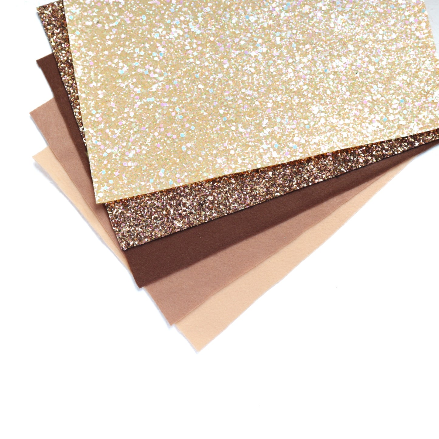 COFFEE SYNTHETIC LEATHER FAUX LEATHER FABRIC AND FELT 20X30 CM 5 PCS SET - Luxy Kraft