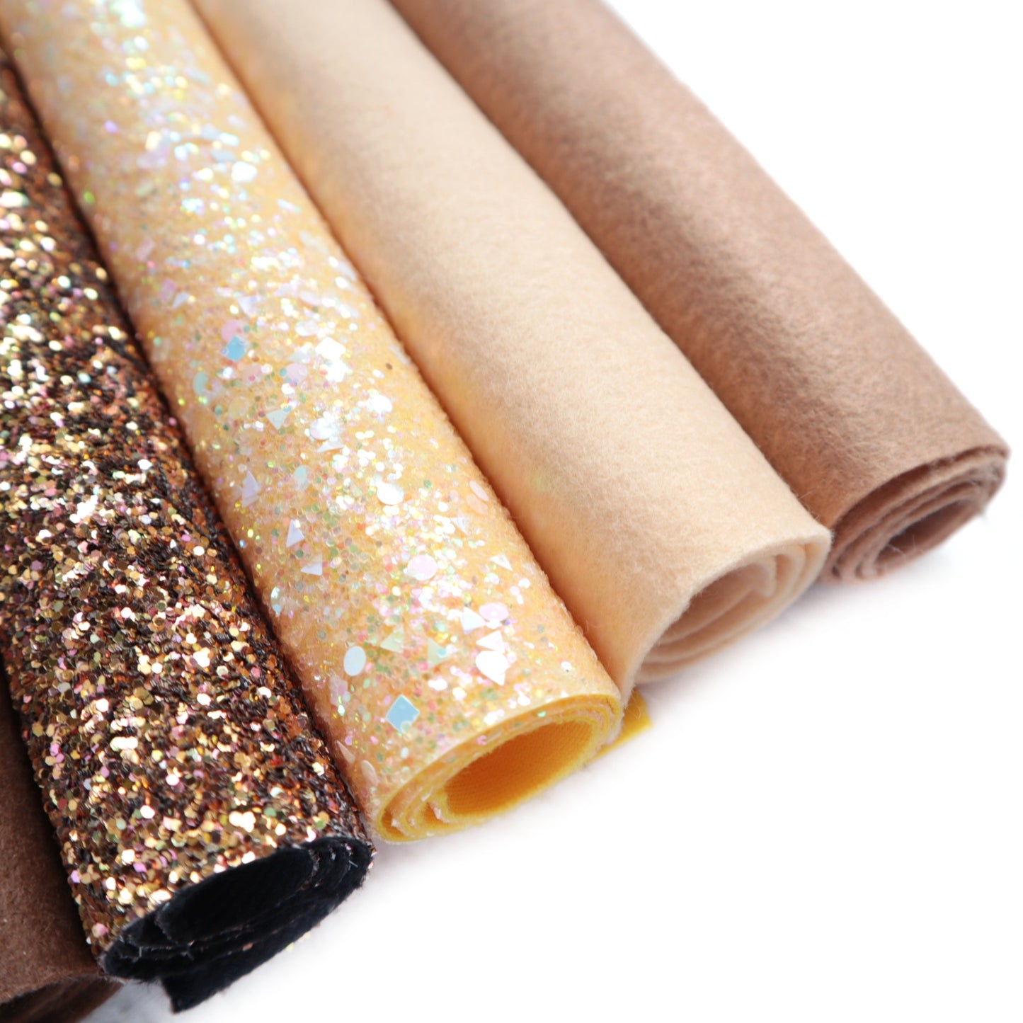 COFFEE SYNTHETIC LEATHER FAUX LEATHER FABRIC AND FELT 20X30 CM 5 PCS SET - Luxy Kraft