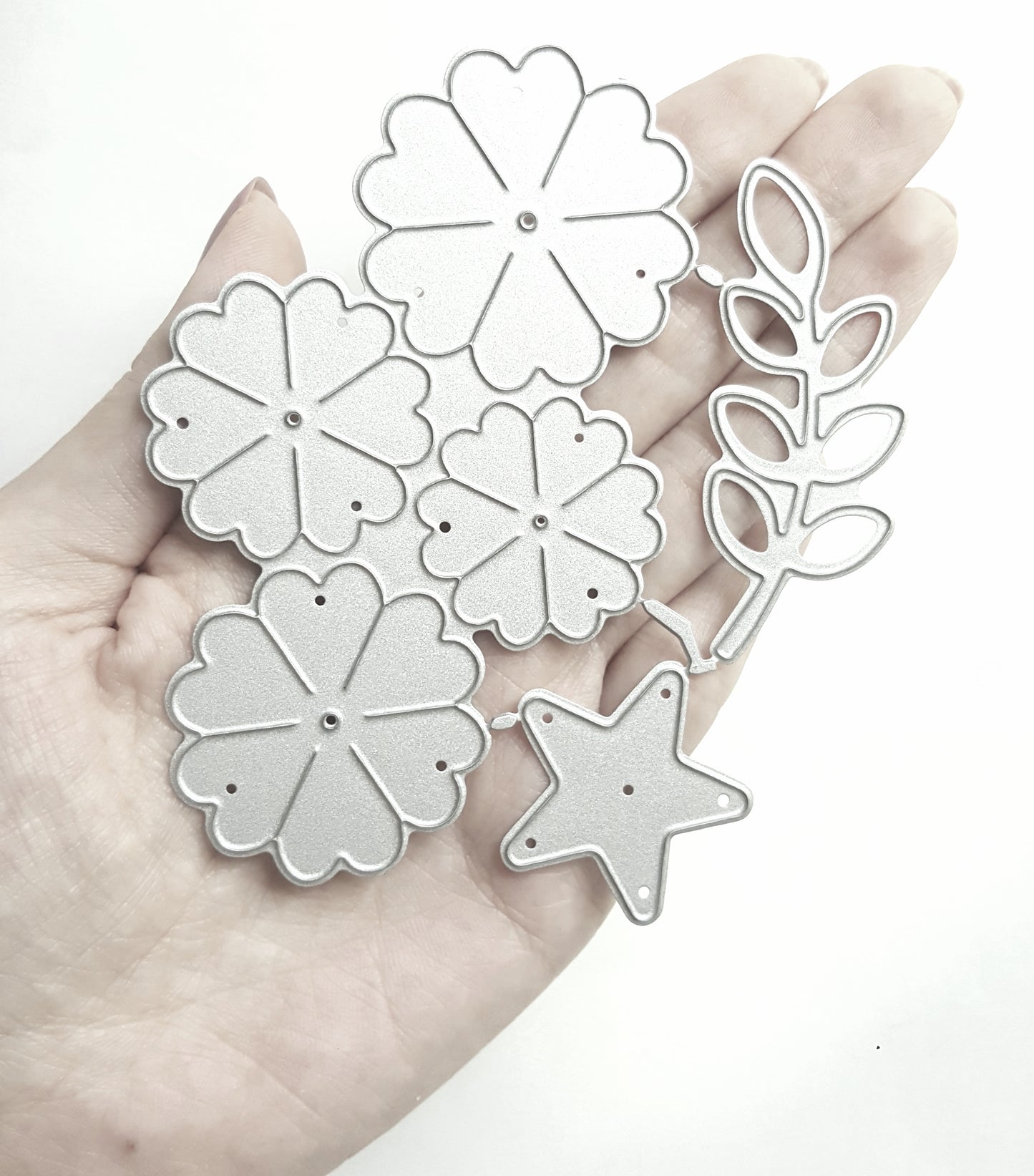 FLOWER LEAF CUTTING DIES 3 PCS SET 10.7X10.5 CM - Luxy Kraft