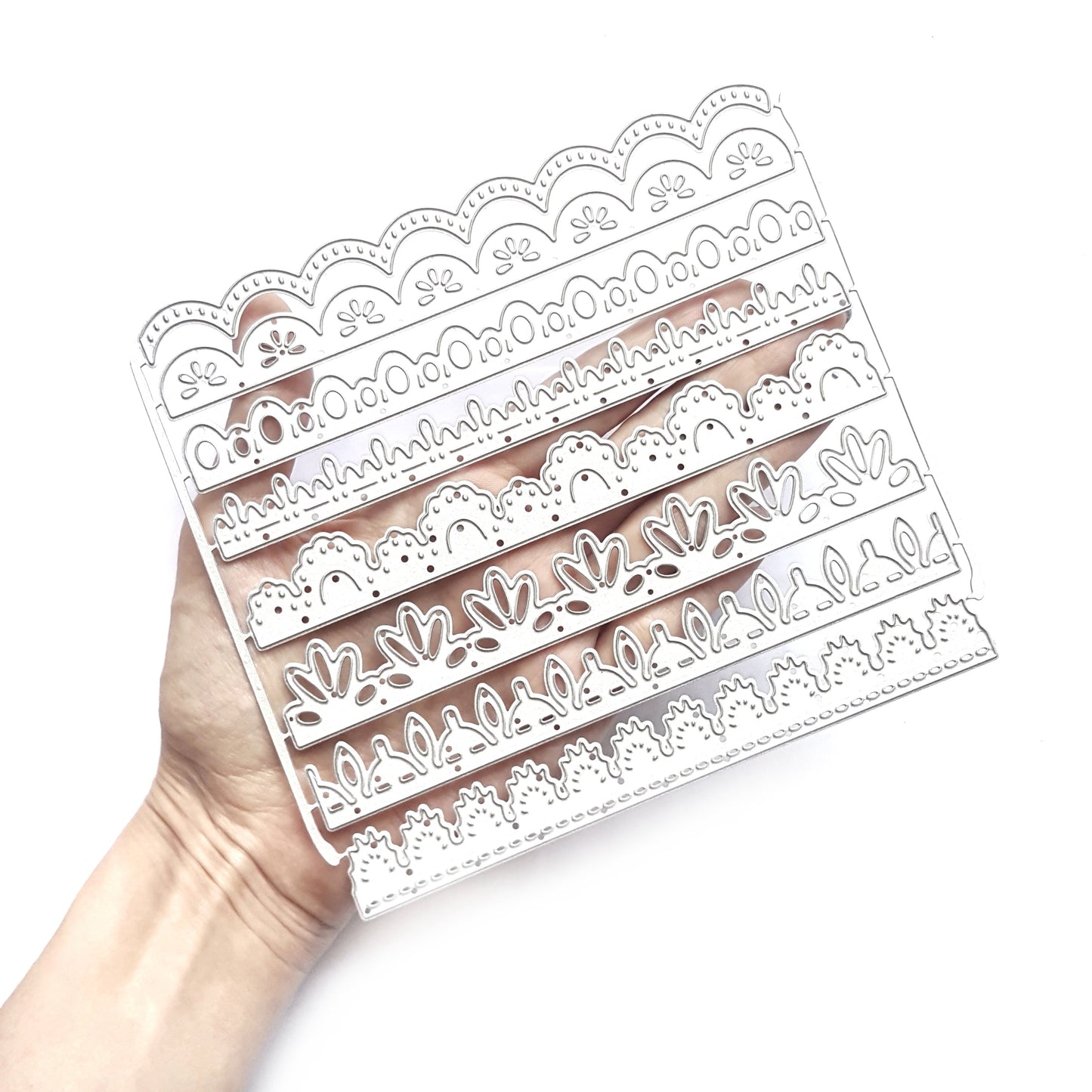 LACE BORDER SCRAPBOOKING PARTTEN FOR CARDMAKING CUTTING DIES 7 PCS SET - Luxy Kraft