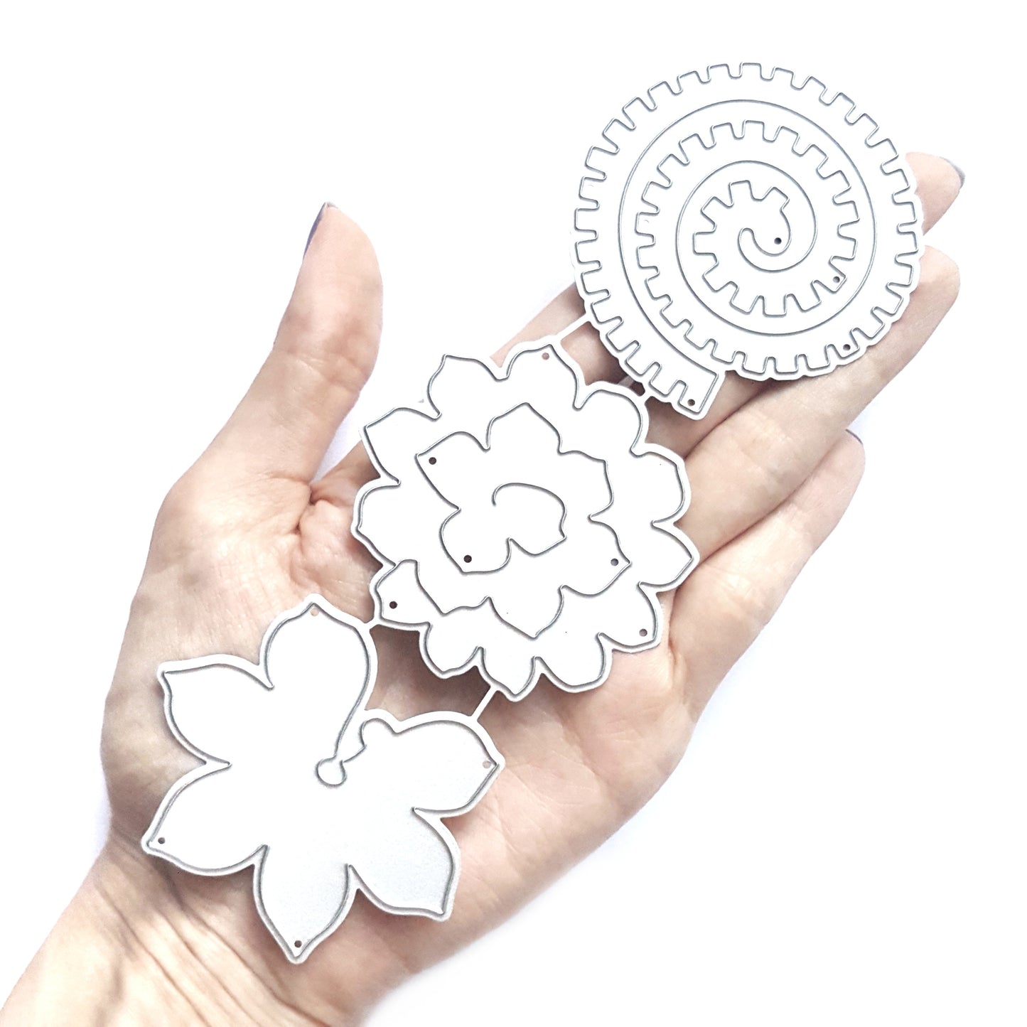 FLOWERS CUTTING DIES SET 3 PCS SET - Luxy Kraft