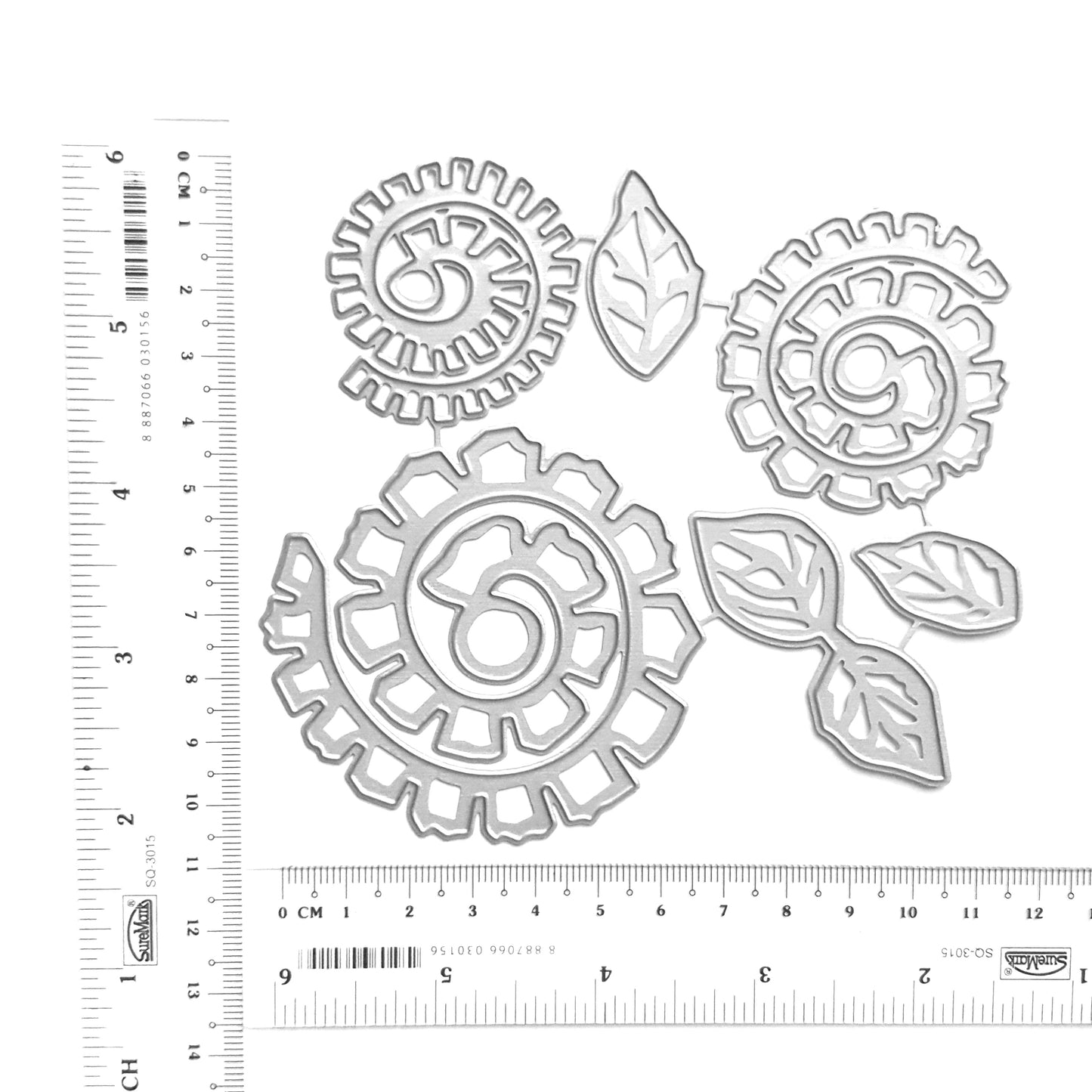 SPIRAL FLOWERS LEAVES CUTTING DIES 6 PCS SET - Luxy Kraft