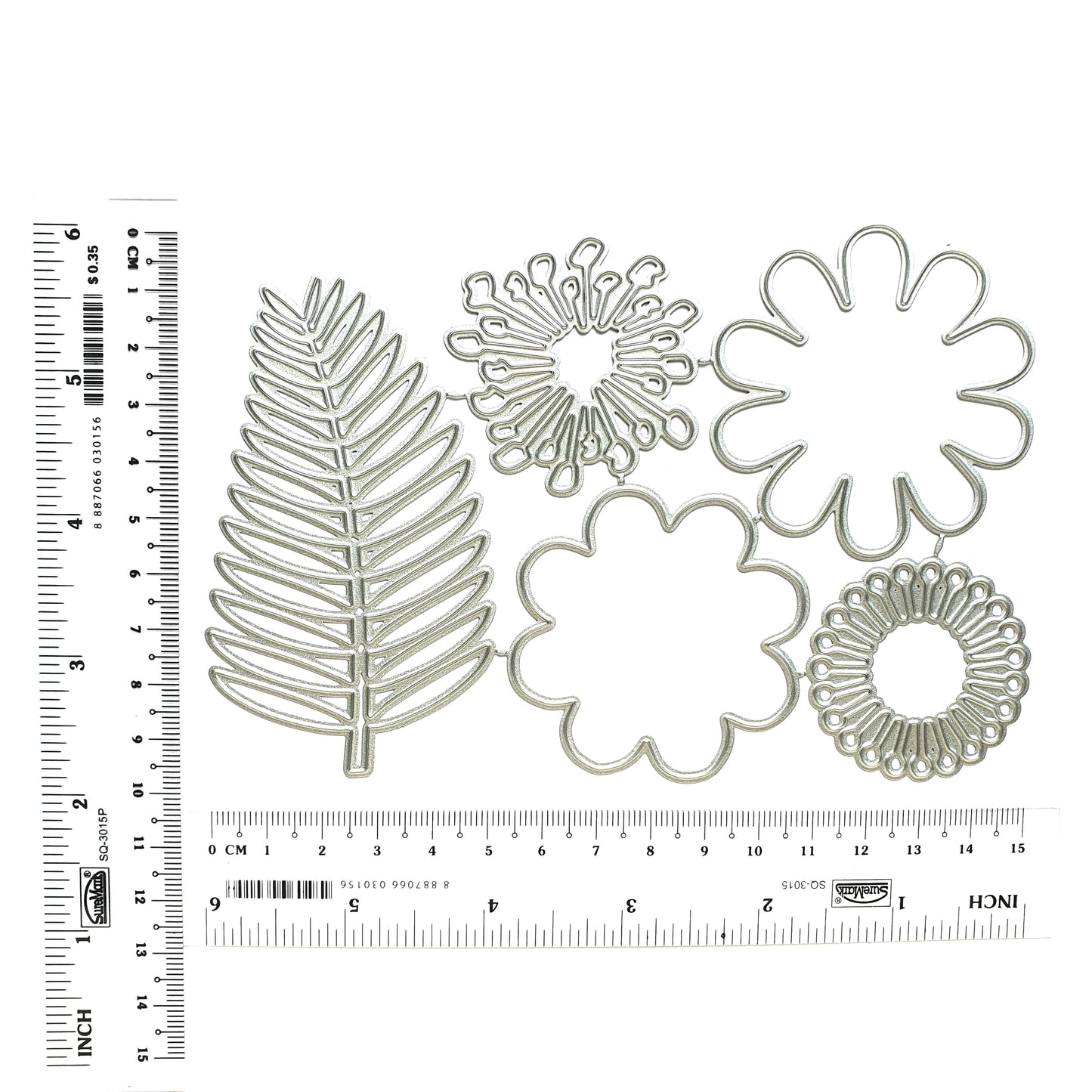 FLOWER STAMENS LEAVES CUTTING DIES 5 PCS SET - Luxy Kraft