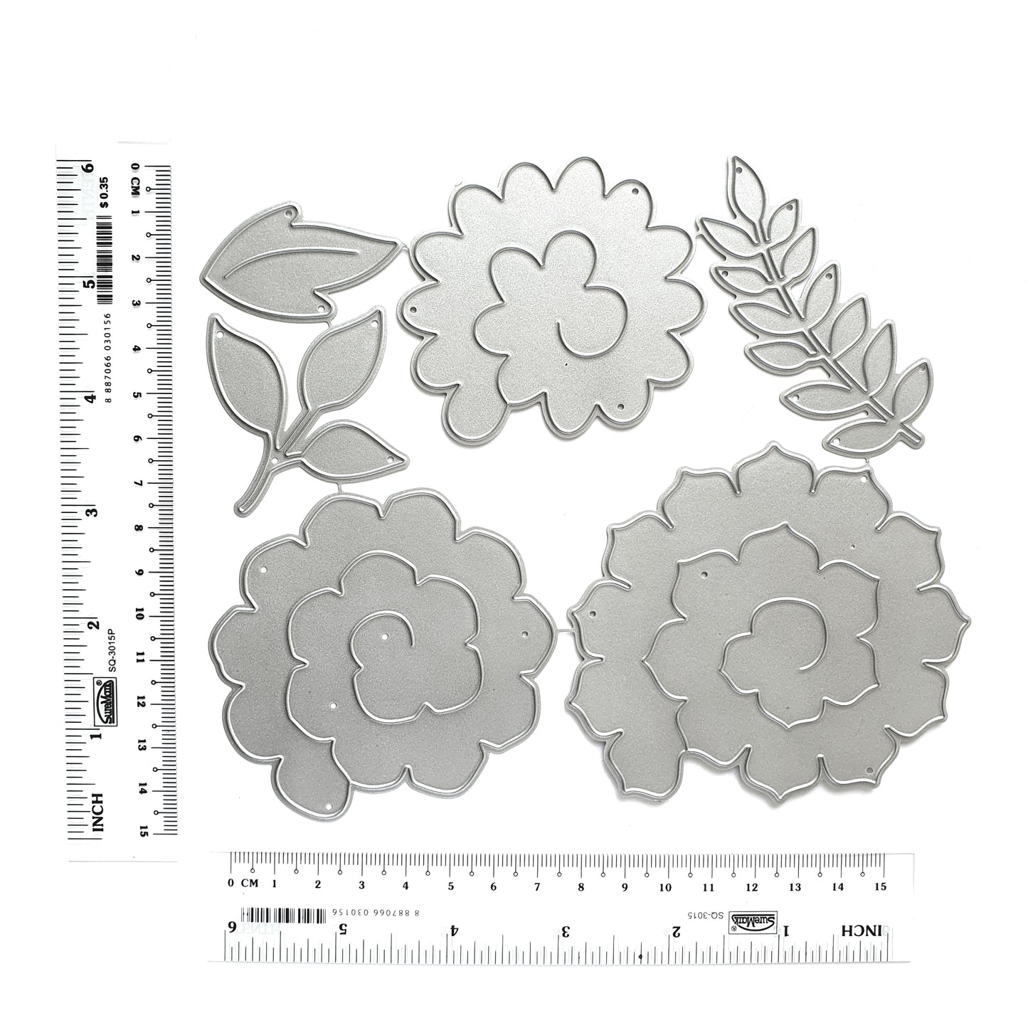FLOWER SPIRALS LEAVES ROSE CUTTING DIES 6 PCS SET - Luxy Kraft