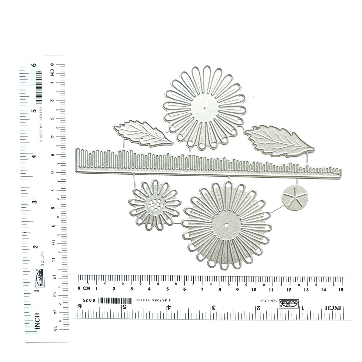FLOWER STAMENS LEAVES CUTTING DIES 7 pcs set - Luxy Kraft