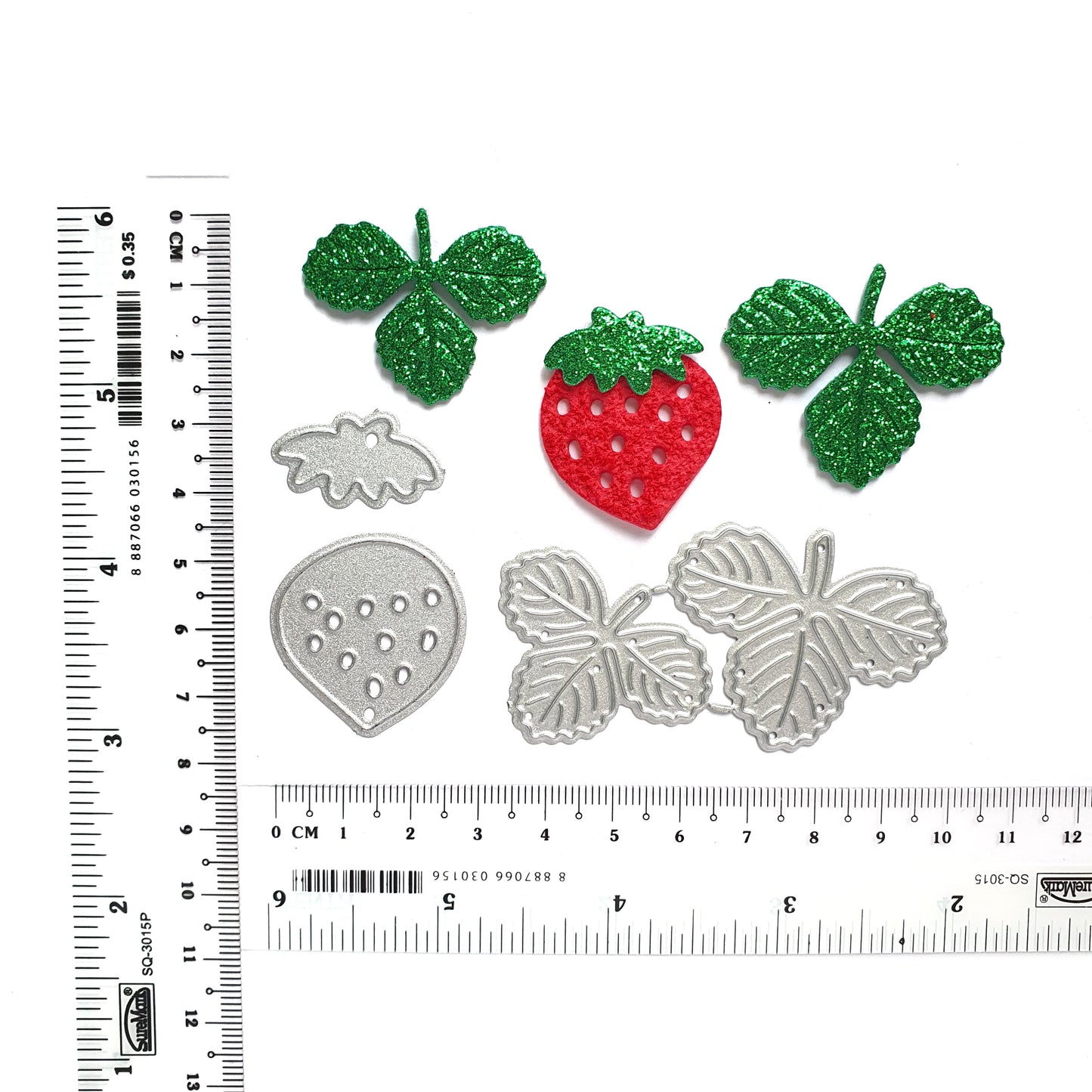 STRAWBERRY LEAVES CUTTING DIES 4 PCS - Luxy Kraft