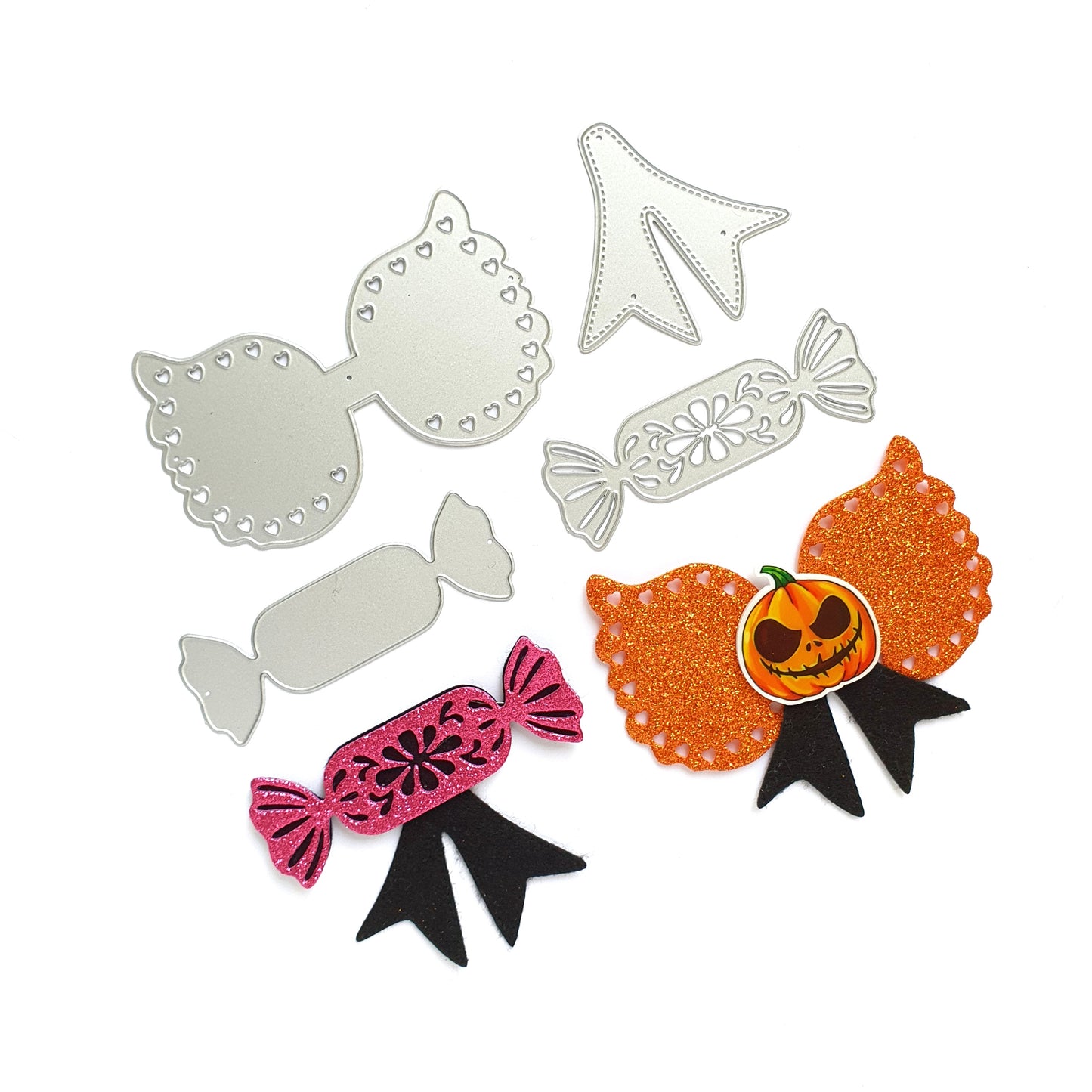 Halloween Candy Wings Bow Metal Cutting Dies 4 pcs set M size - Luxy Kraft