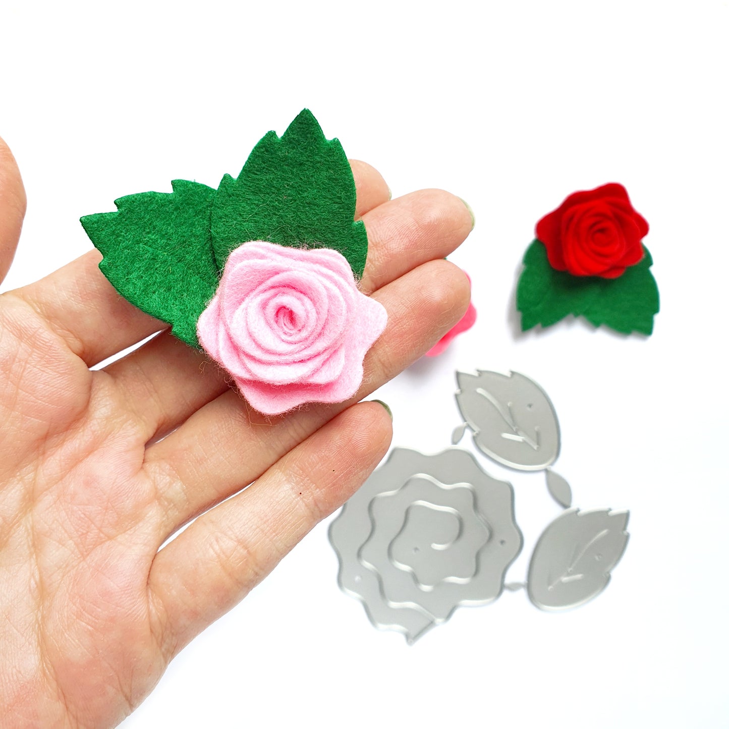 ROSE SPIRAL FLOWER LEAVES CUTTING DIES - Luxy Kraft