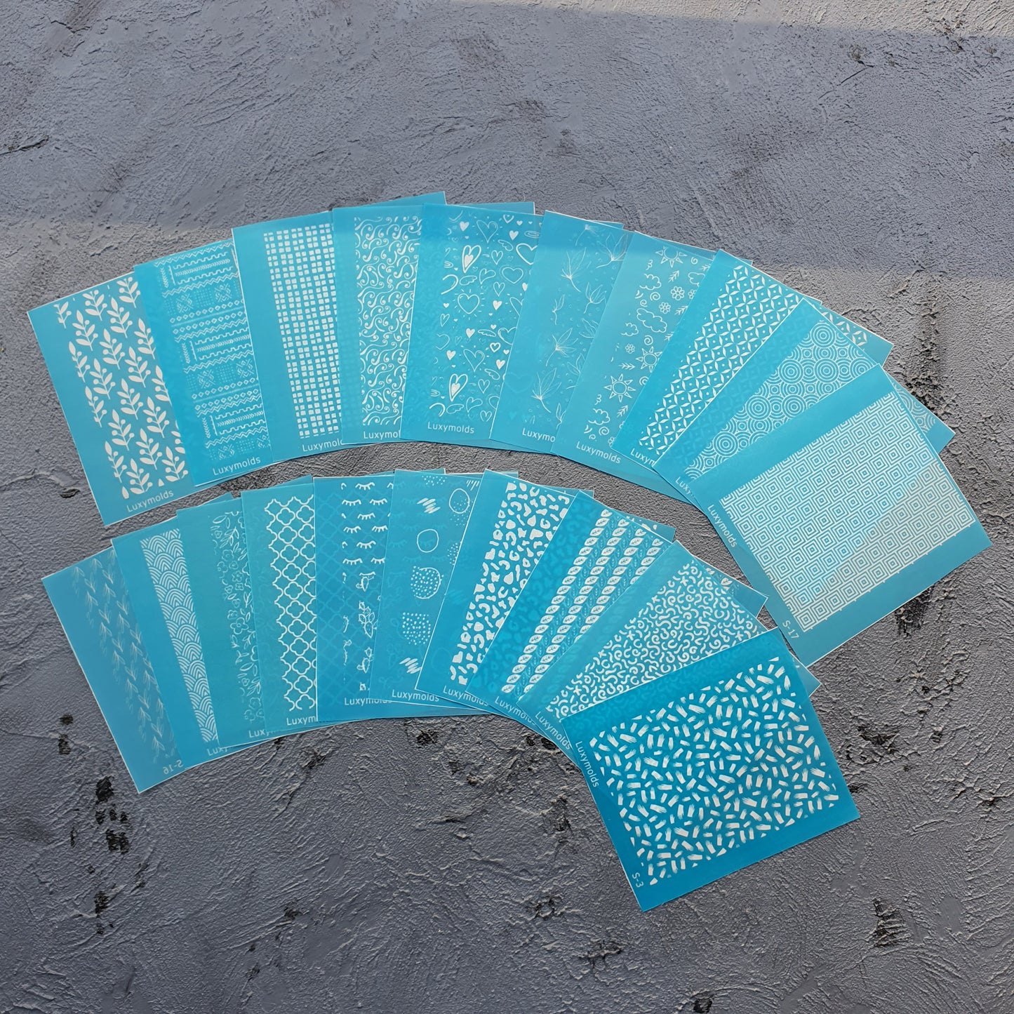 20 pcs Silk screens Set A-2 Big SALE - Luxy Kraft