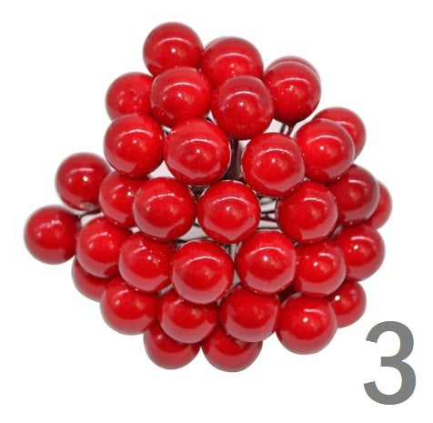 BERRIES STAMEN METALLIC, GLOSSY, GLITTER, MATTE POLKA 50 PCS 12 MM - Luxy Kraft