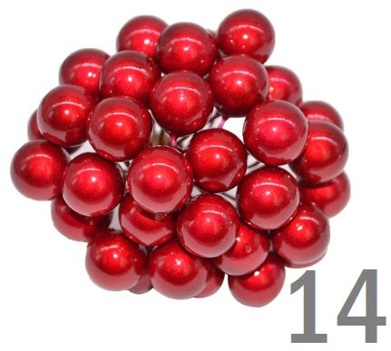 BERRIES STAMEN METALLIC, GLOSSY, GLITTER, MATTE POLKA 50 PCS 12 MM - Luxy Kraft