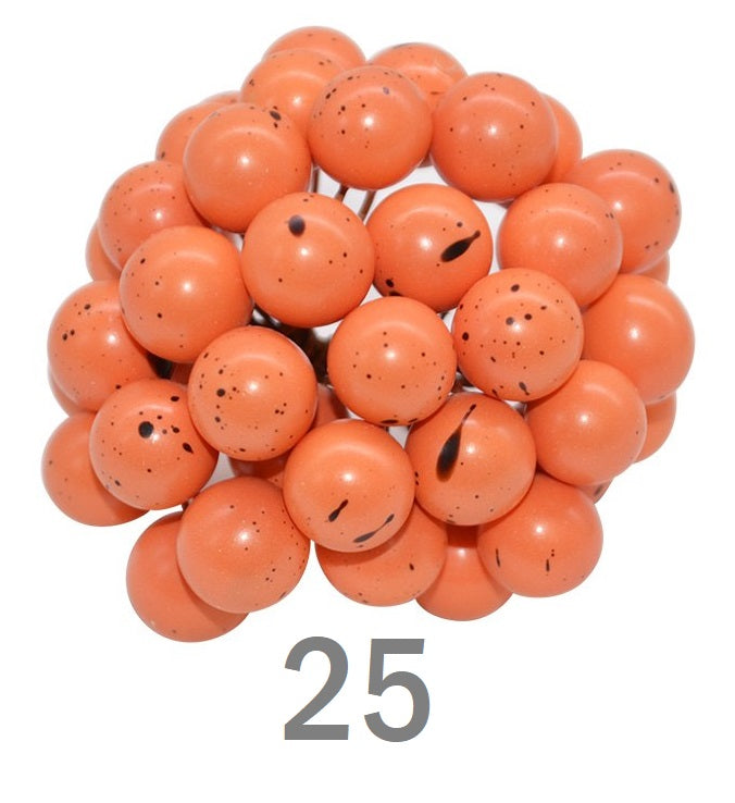 BERRIES STAMEN METALLIC, GLOSSY, GLITTER, MATTE POLKA 50 PCS 12 MM - Luxy Kraft