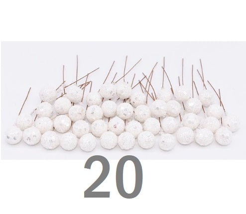 BERRIES STAMEN METALLIC, GLOSSY, GLITTER, MATTE POLKA 50 PCS 12 MM - Luxy Kraft