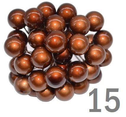 BERRIES STAMEN METALLIC, GLOSSY, GLITTER, MATTE POLKA 50 PCS 12 MM - Luxy Kraft