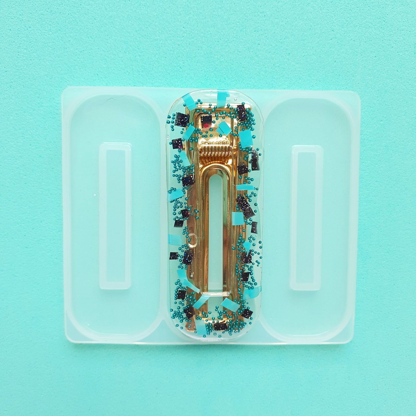 Silicone hair clip mold for resin and epoxy Jewelry resin mould