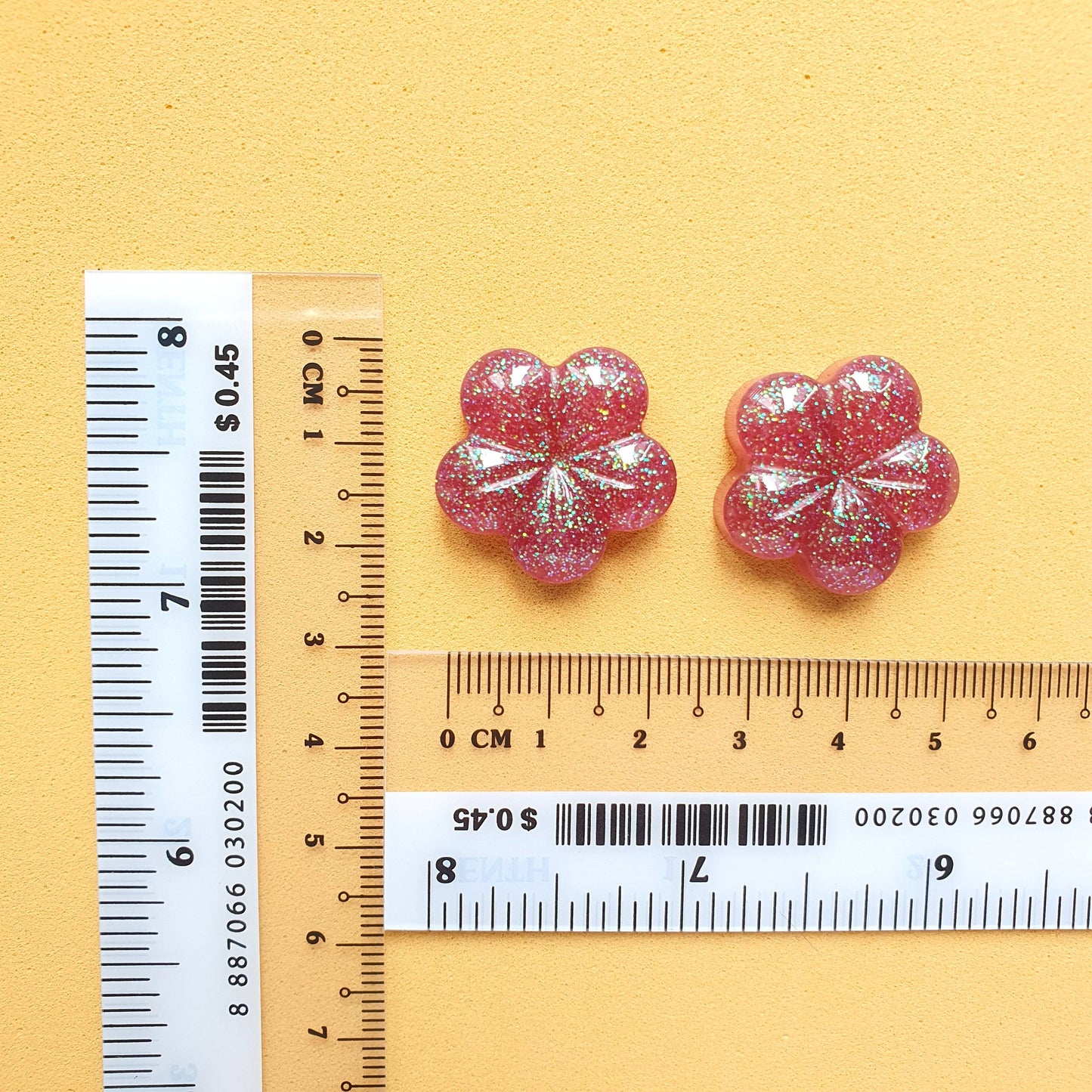 Silicone earrings mold "Flower" for resin and epoxy for 4 cabochons - Luxy Kraft