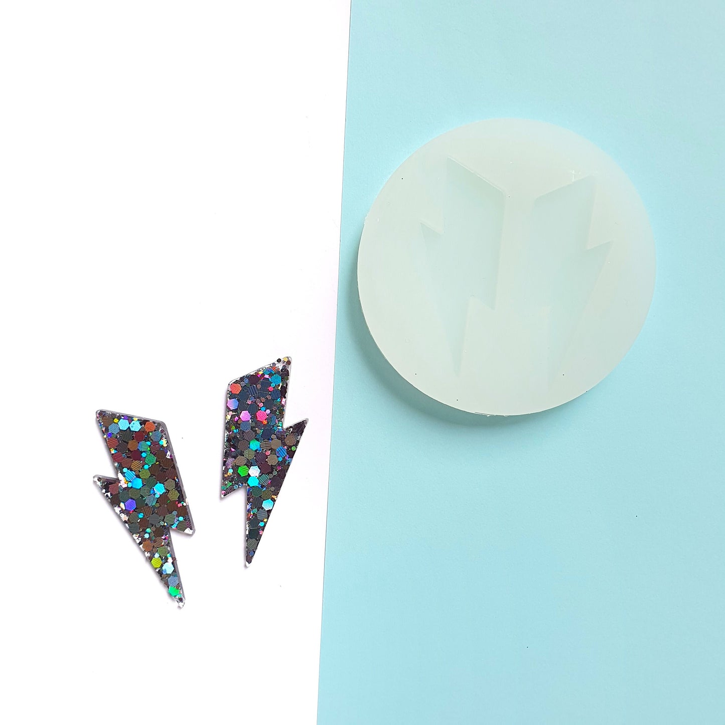 Silicone earrings mold "Lightning" for resin and epoxy