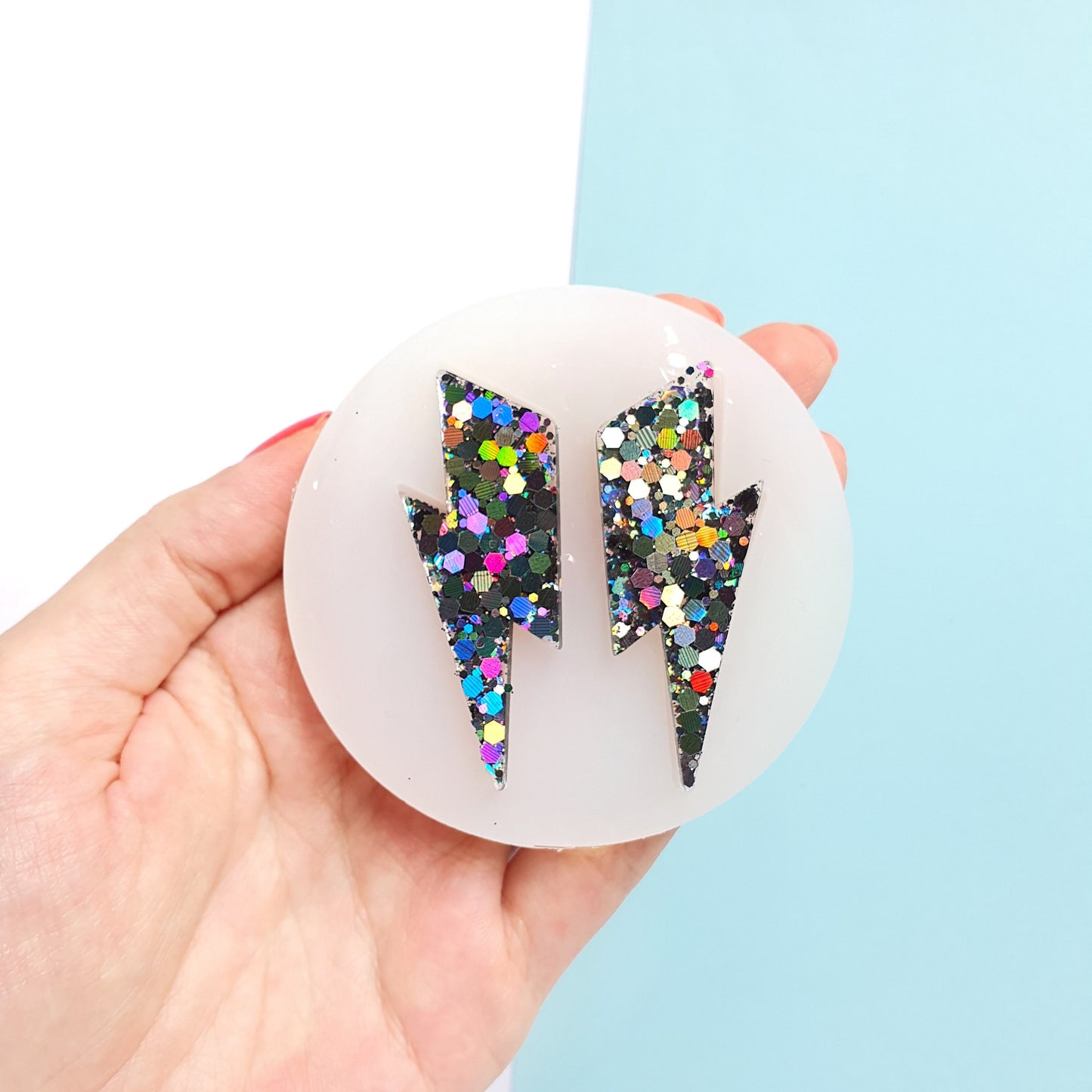 Silicone earrings mold "Lightning" for resin and epoxy