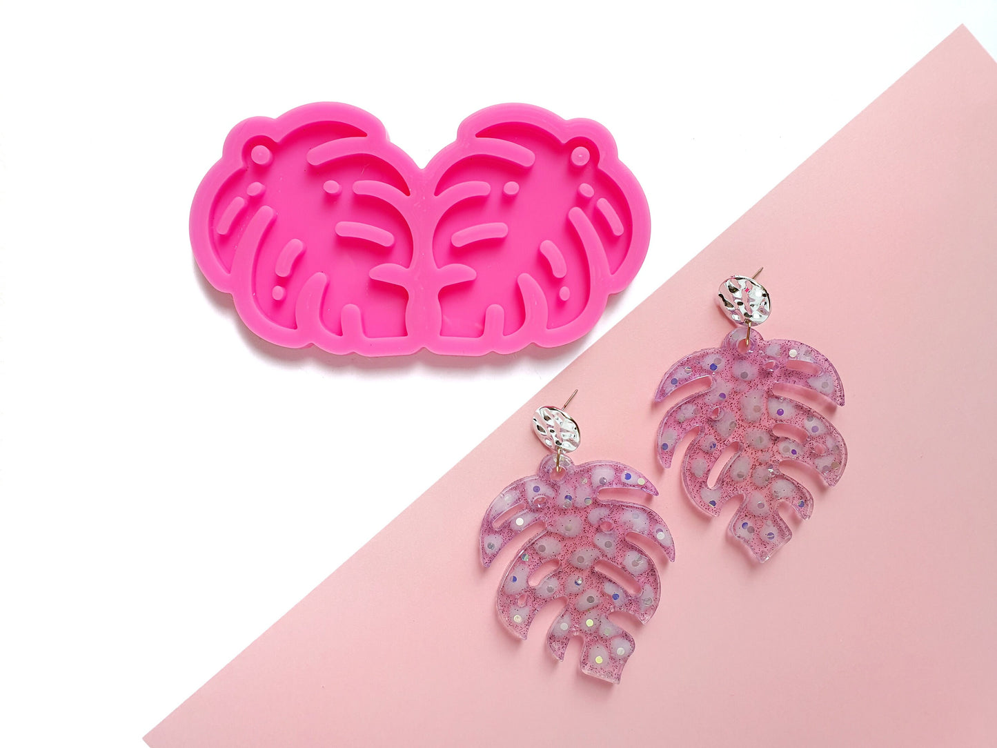 Earrings molds for resin Monstera Leaves silicone mold for epoxy
