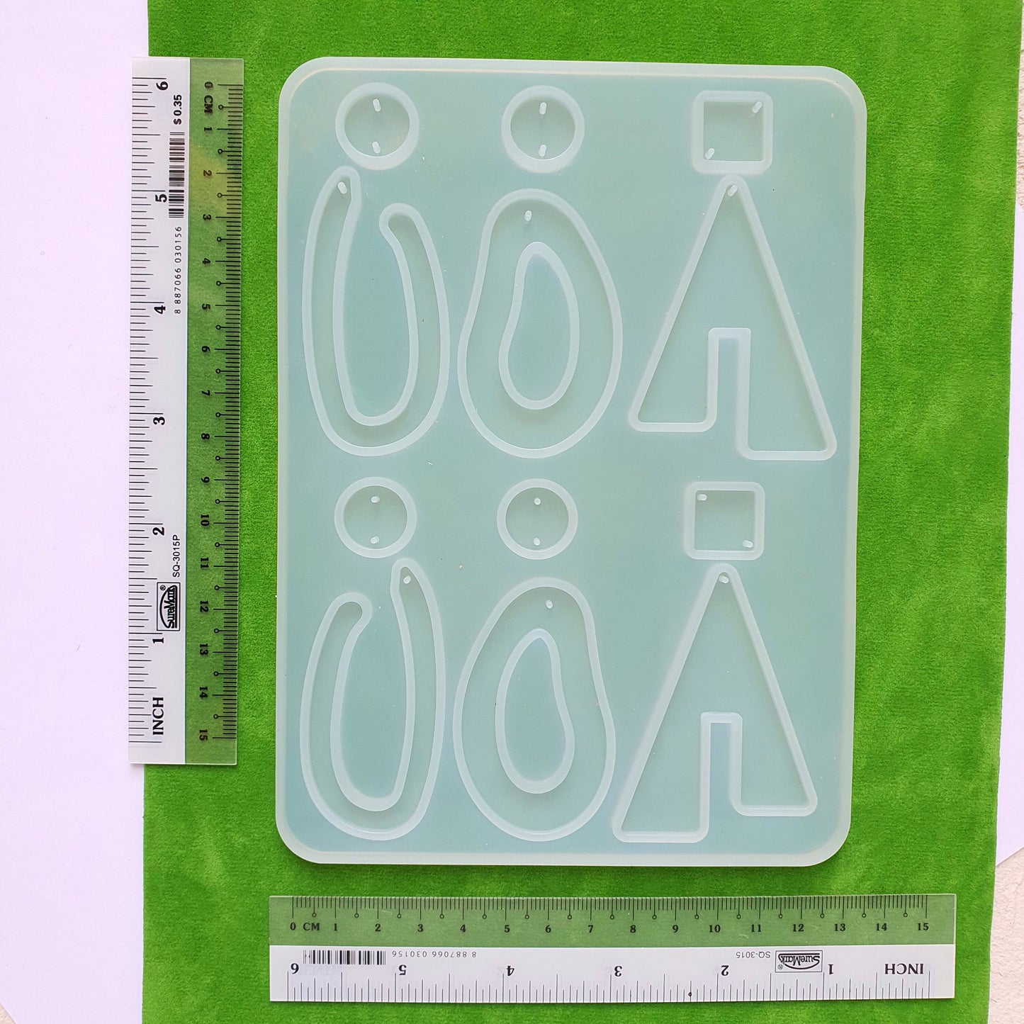 Silicone earrings mold for resin and epoxy 4 designs in 1 mold Geometry Jewelry mould