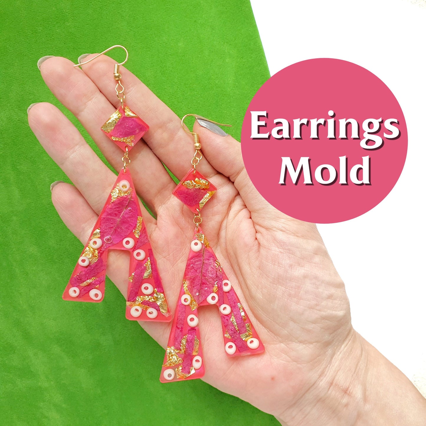 Silicone earrings mold for resin and epoxy 4 designs in 1 mold Geometry Jewelry mould - Luxy Kraft