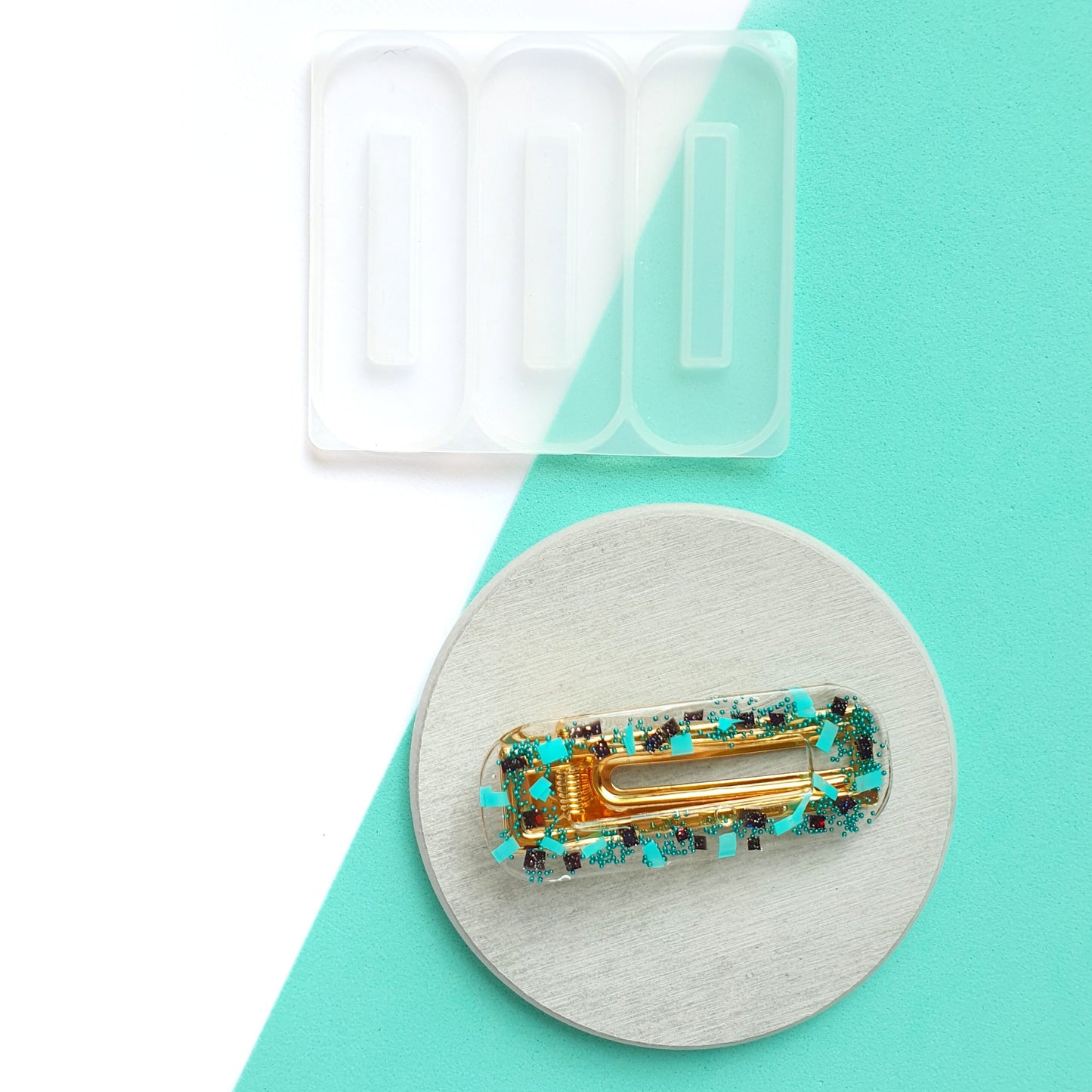 Silicone hair clip mold for resin and epoxy Jewelry resin mould
