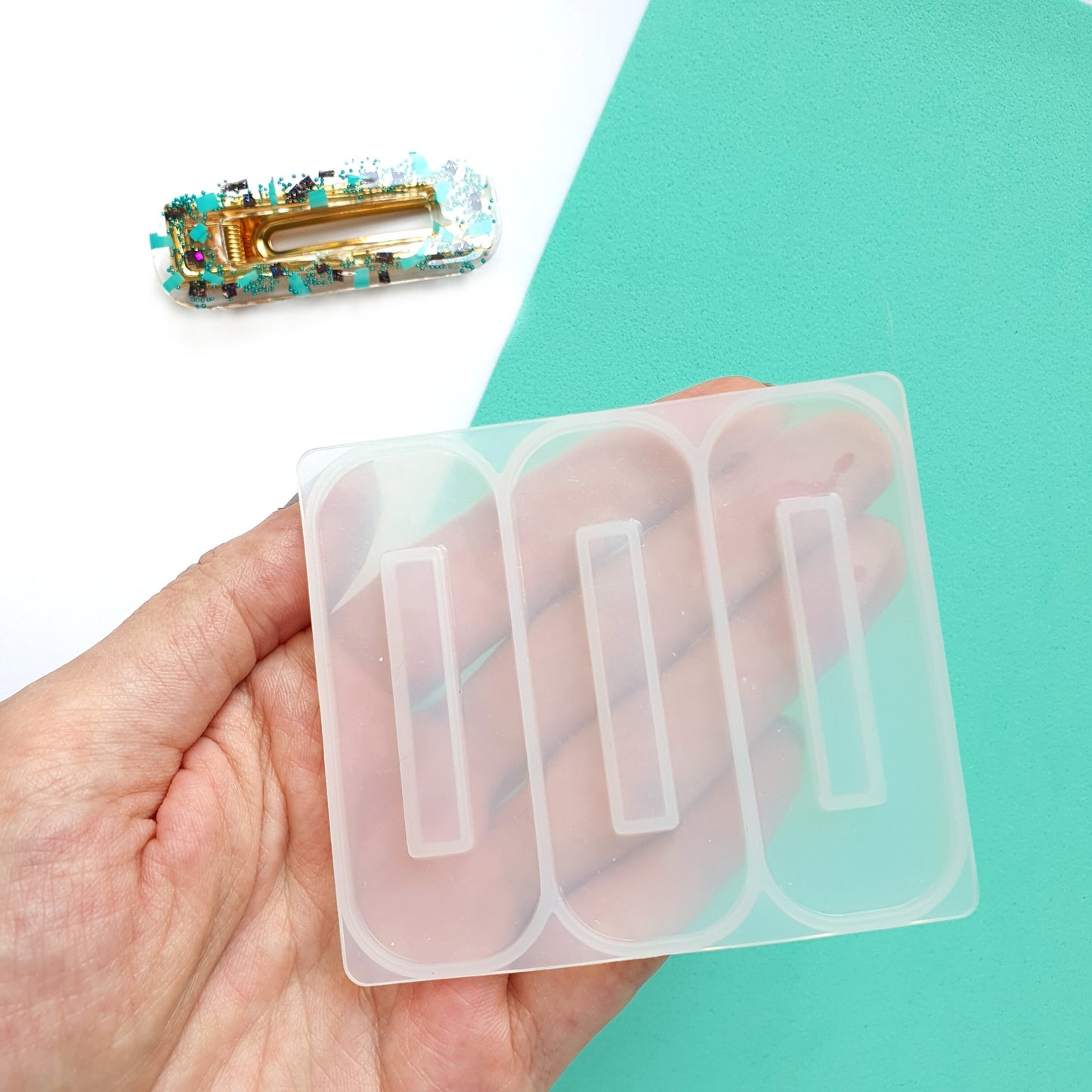 Silicone hair clip mold for resin and epoxy Jewelry resin mould