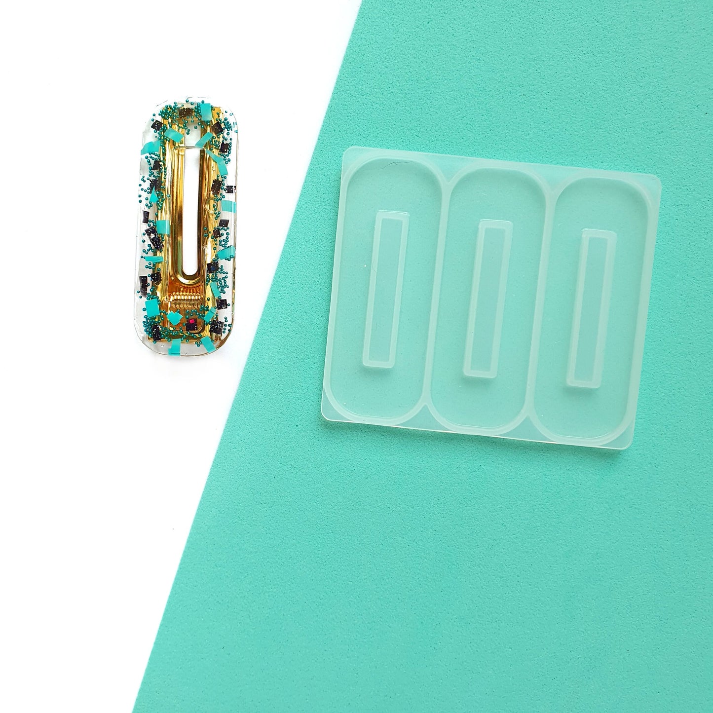 Silicone hair clip mold for resin and epoxy Jewelry resin mould